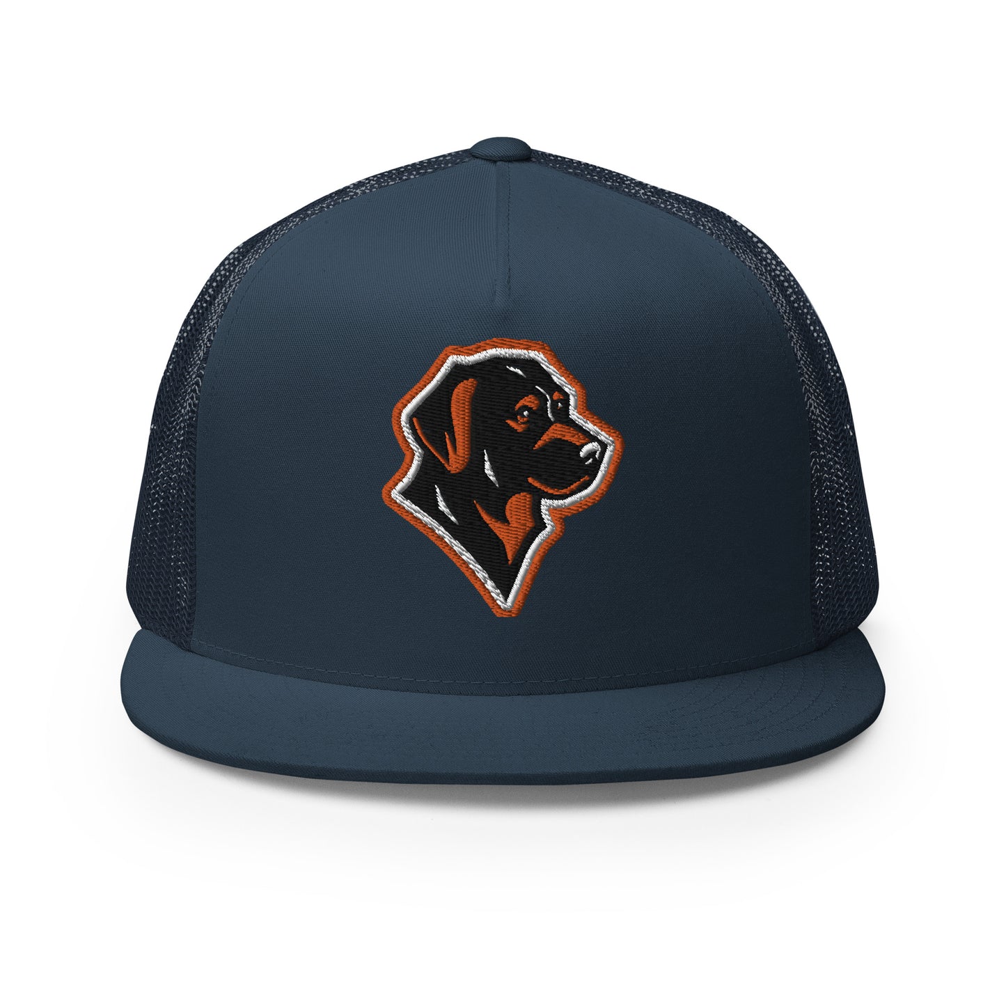 Labrador Retriever Trucker Cap in Orange, Black, and White