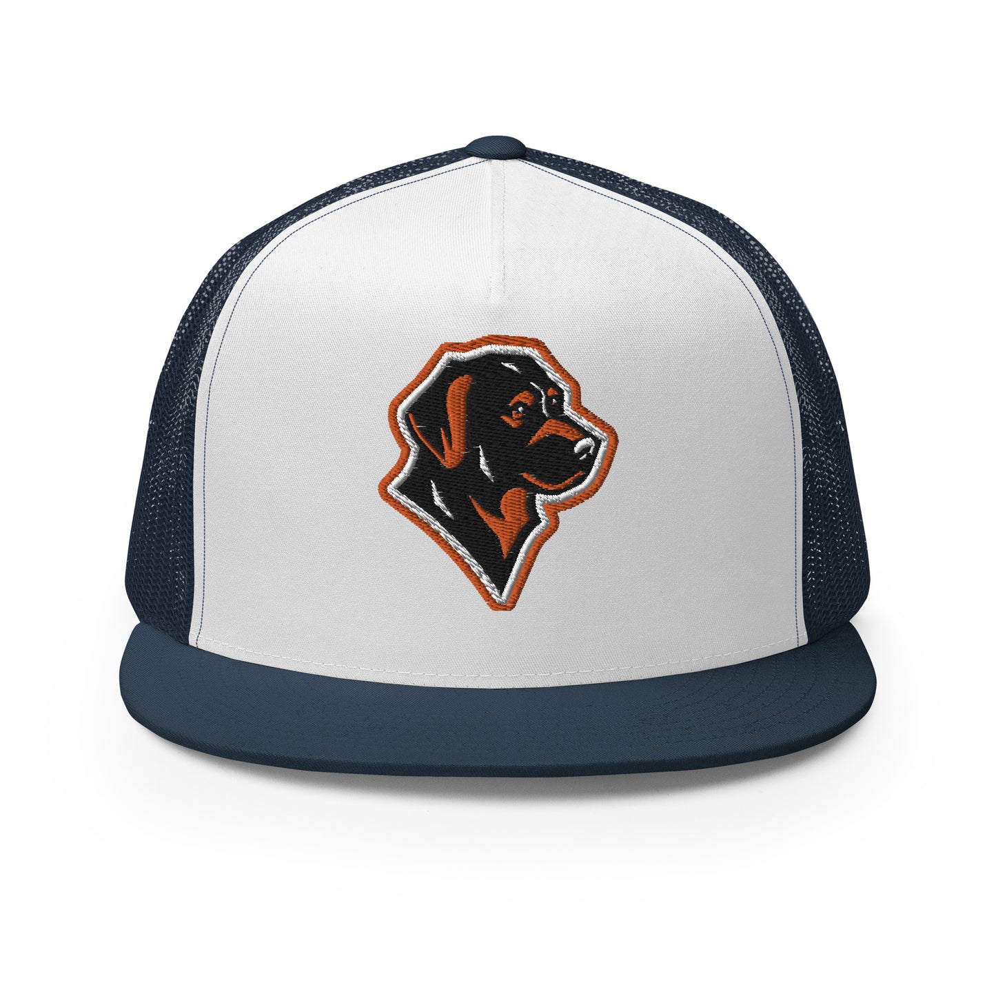 Labrador Retriever Trucker Cap in Orange, Black, and White