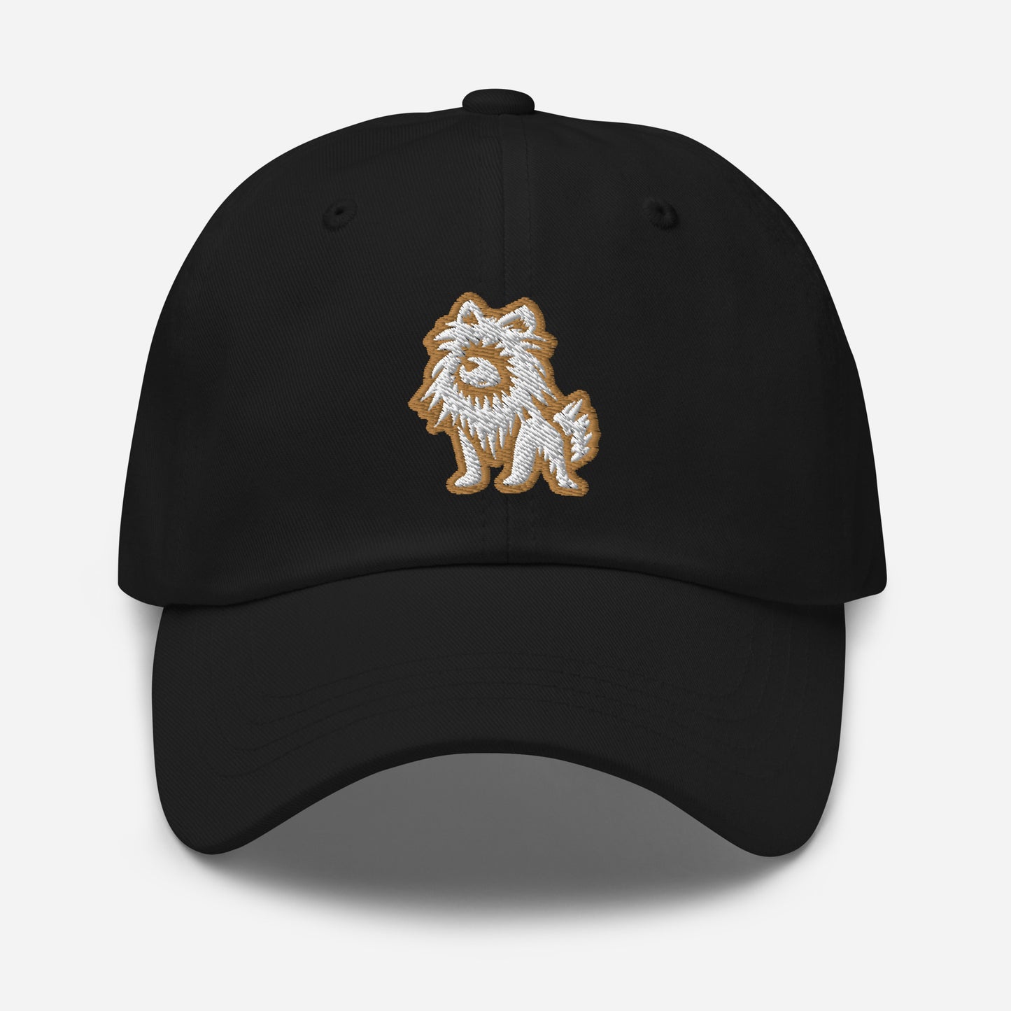 Pomeranian Dad Hat in Gold and White