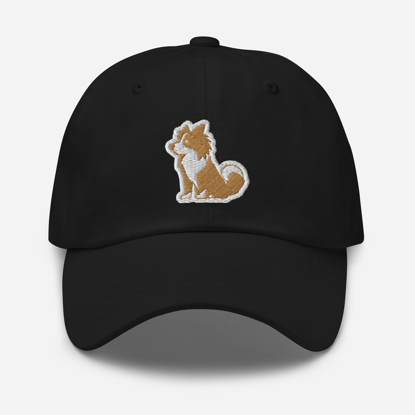 Collie Dad Hat in White and Gold