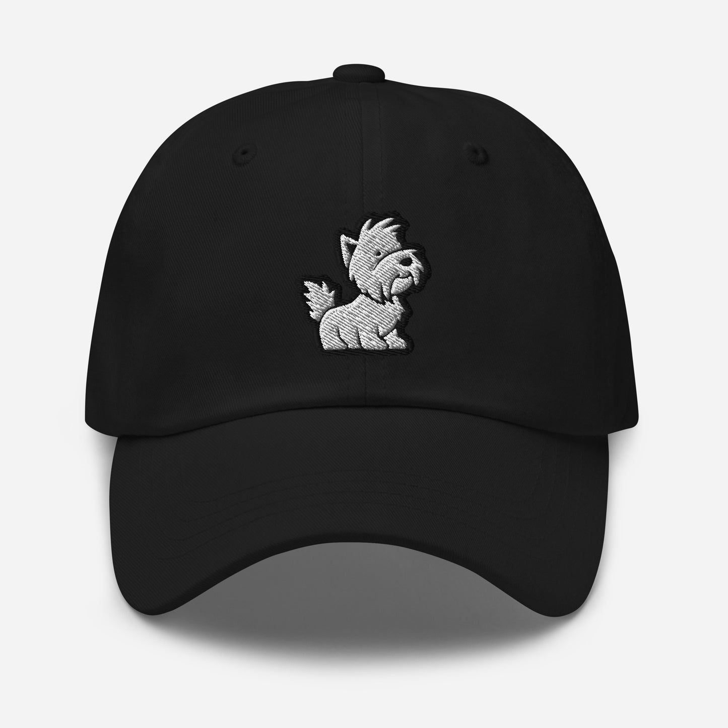 Westie Dad Hat in Black and White