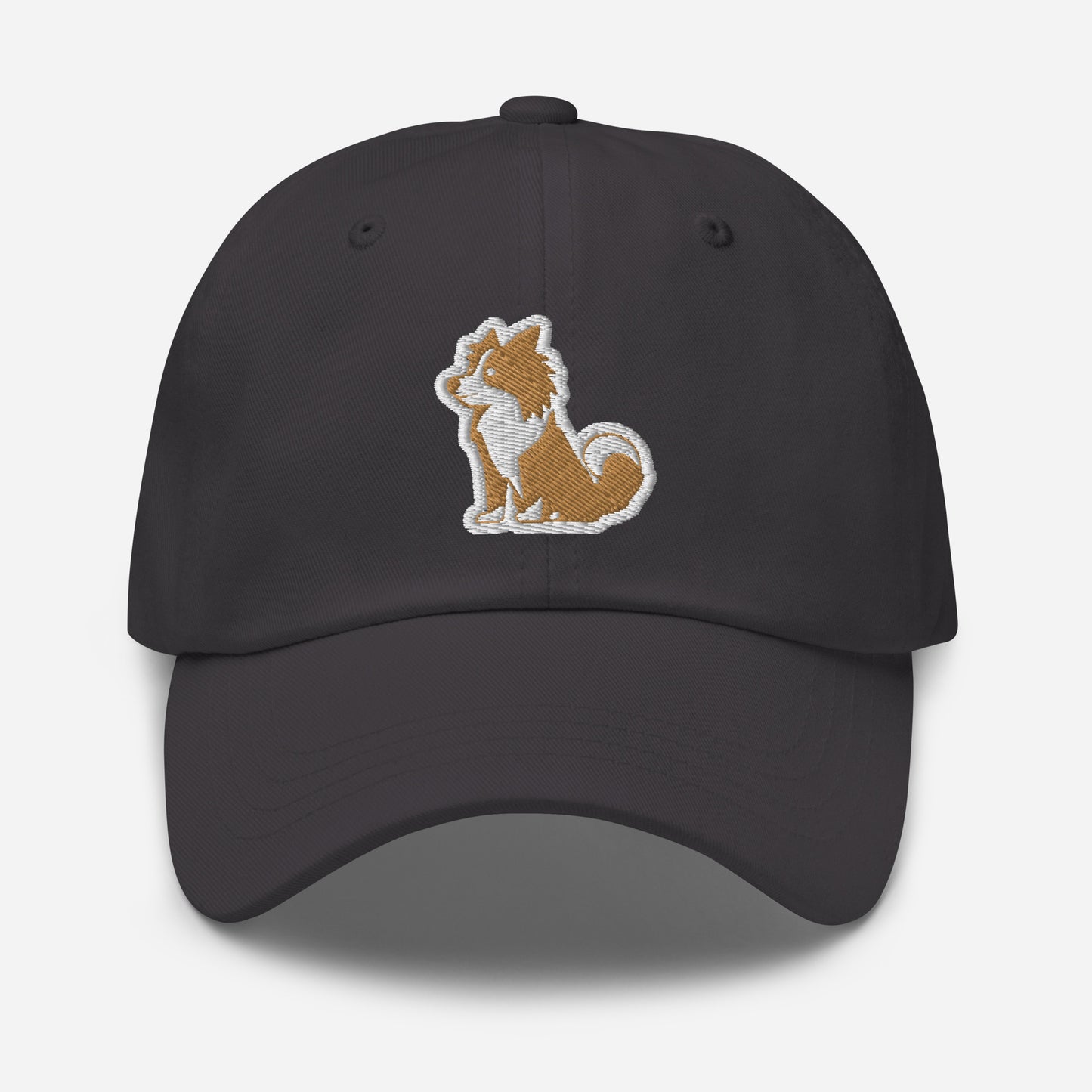 Collie Dad Hat in White and Gold