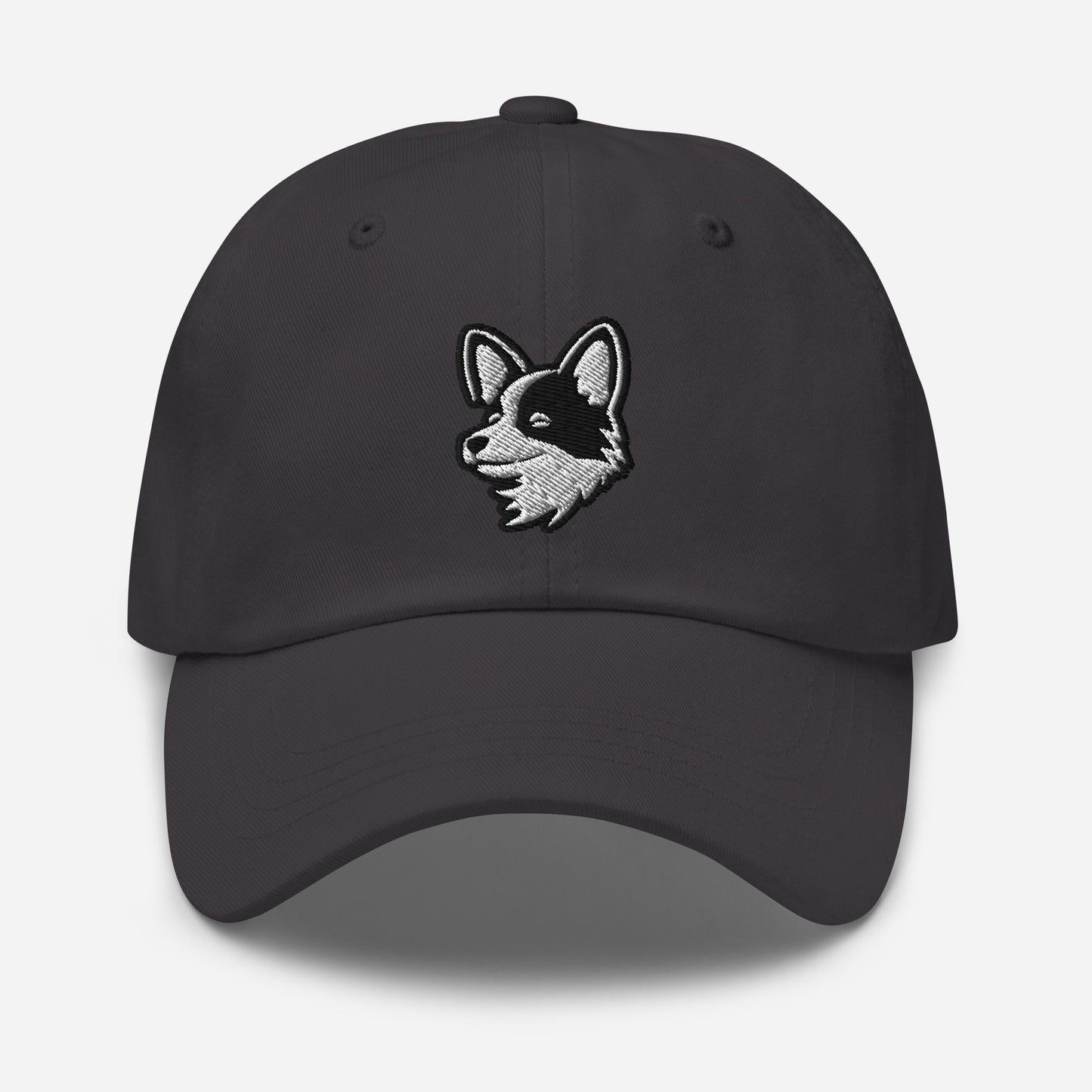Pembroke Welsh Corgi Dad Hat in Black and White