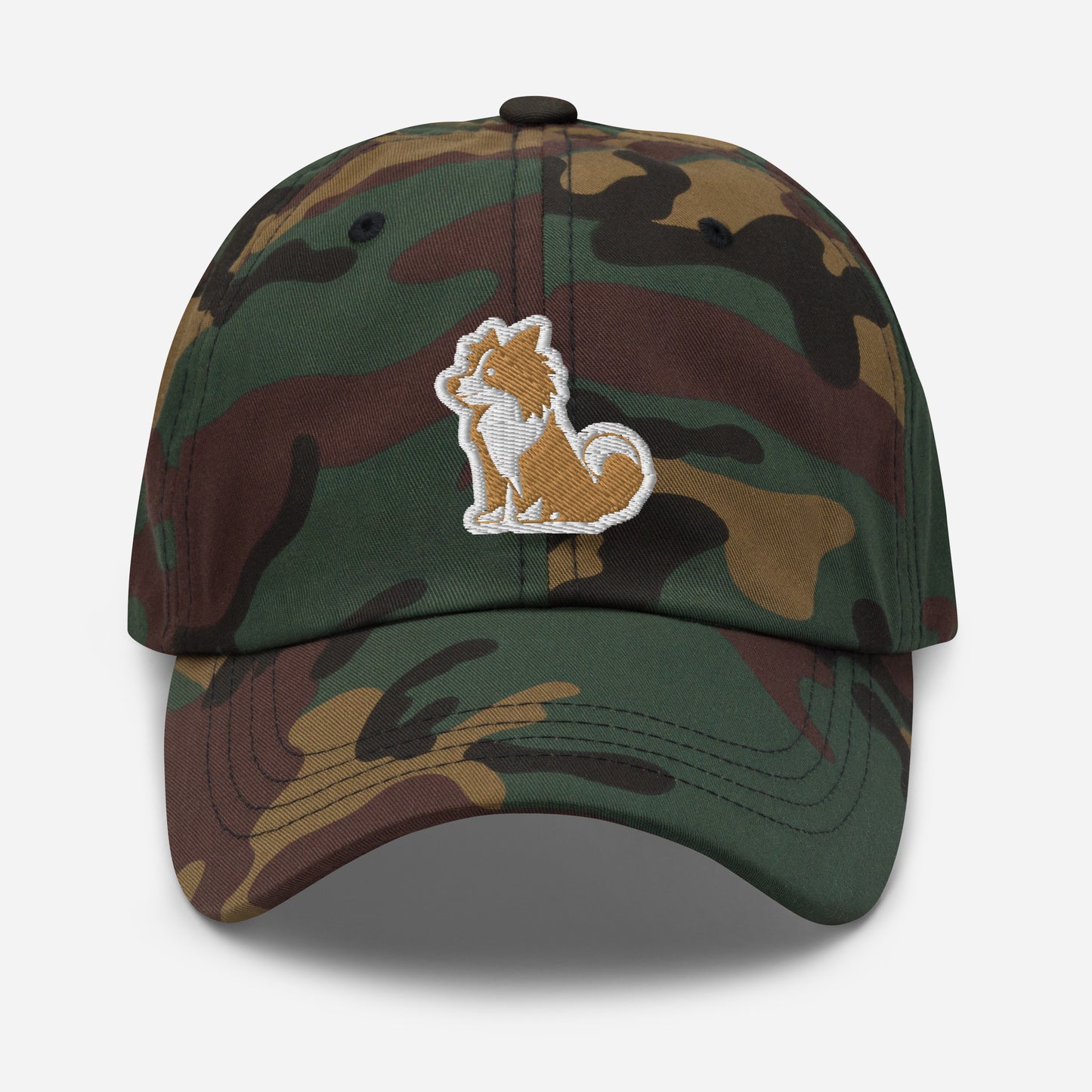 Collie Dad Hat in White and Gold