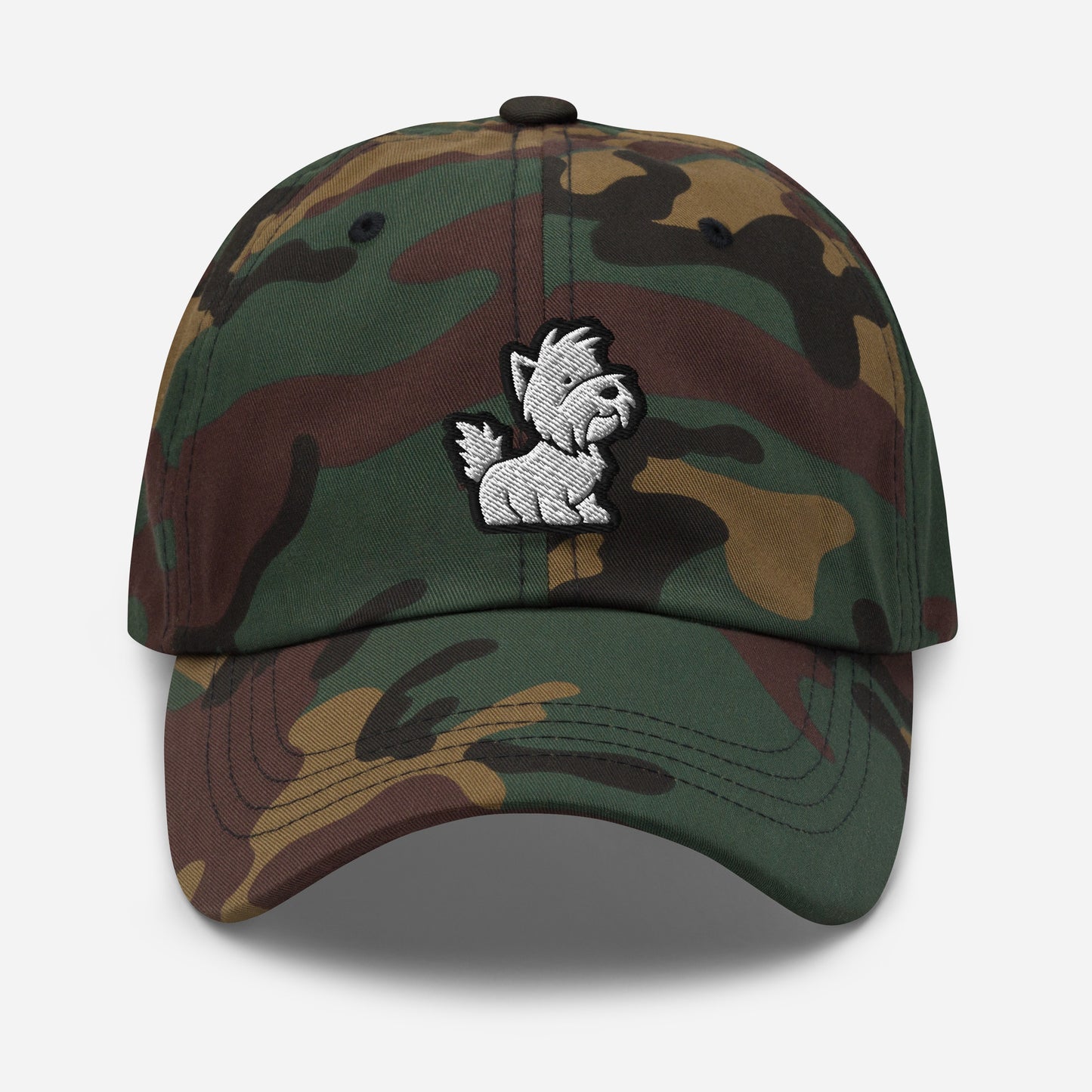 Westie Dad Hat in Black and White