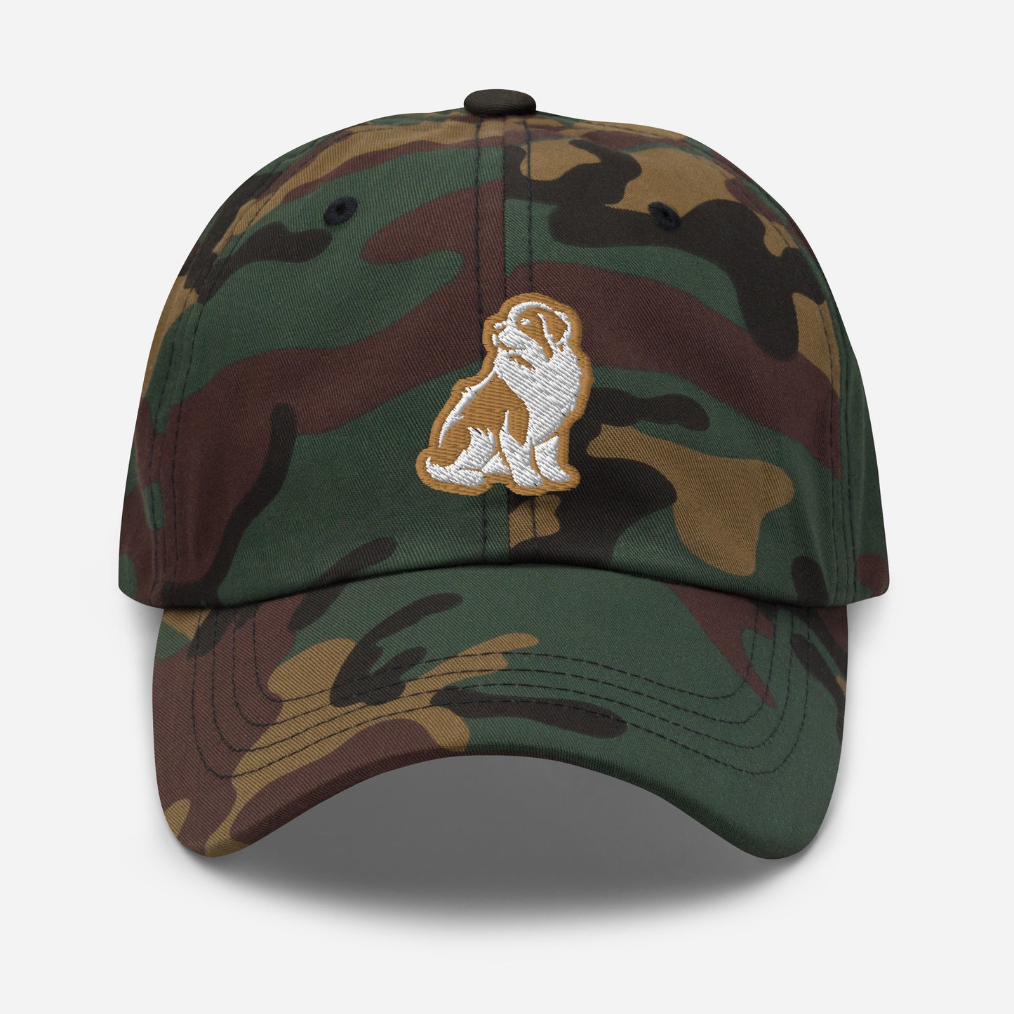 Saint Bernard Dad Hat in Gold and White