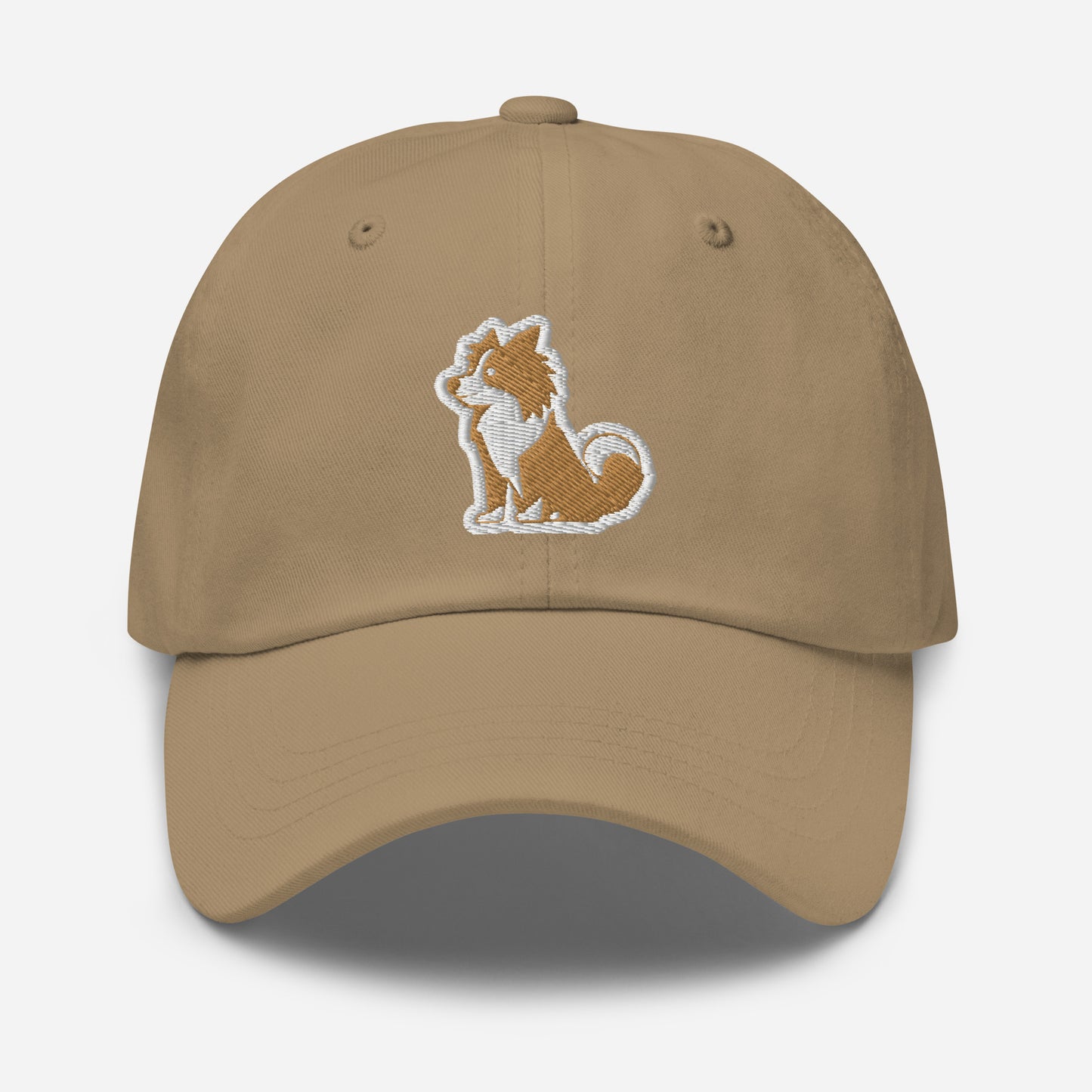 Collie Dad Hat in White and Gold