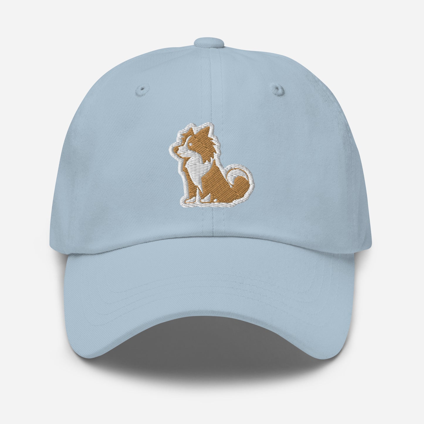 Collie Dad Hat in White and Gold