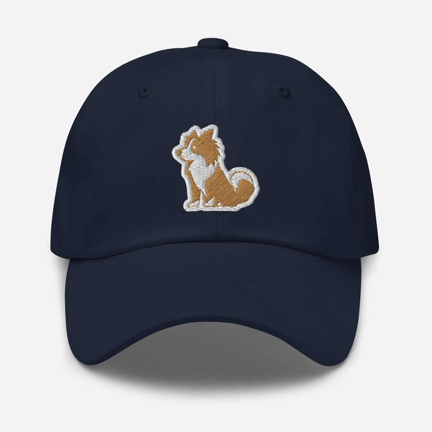 Collie Dad Hat in White and Gold
