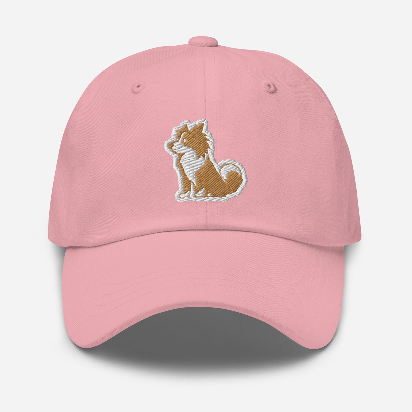 Collie Dad Hat in White and Gold