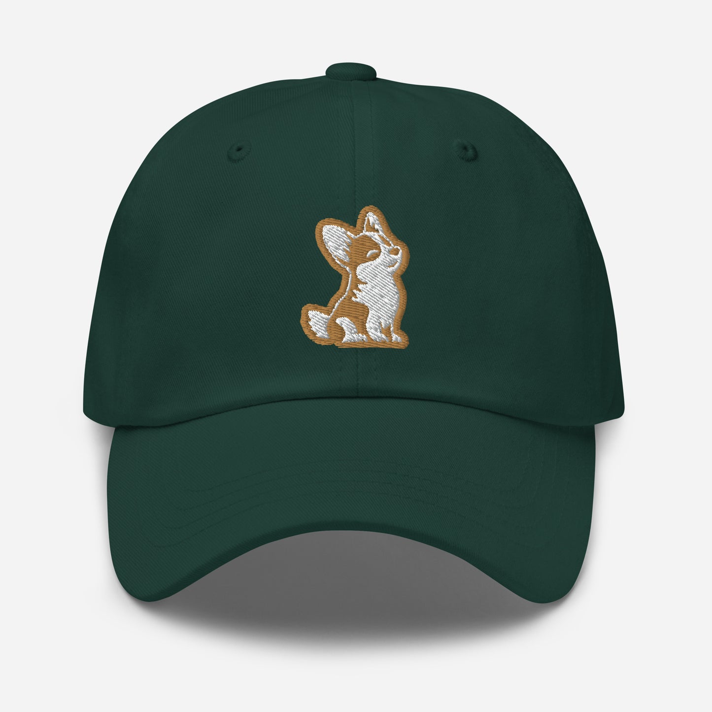 Corgi Dad Hat in Gold and White