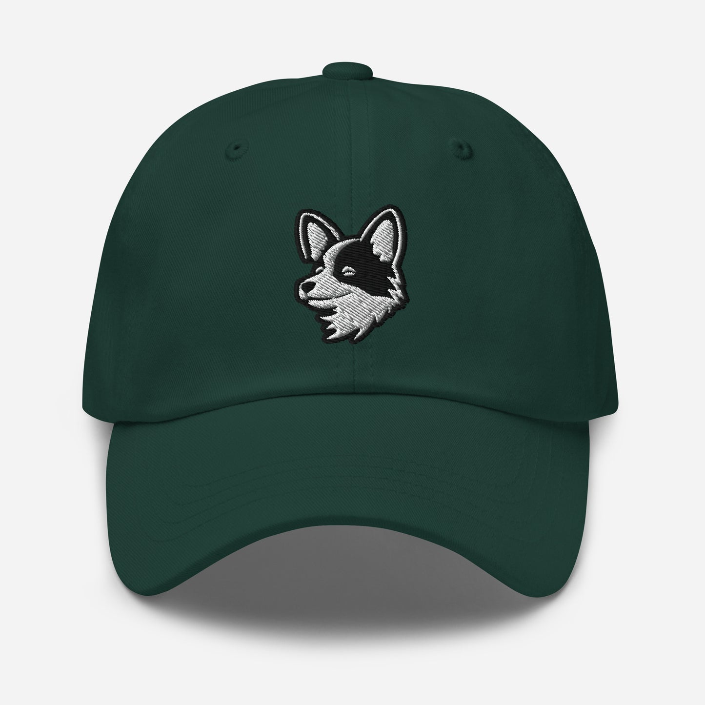 Pembroke Welsh Corgi Dad Hat in Black and White
