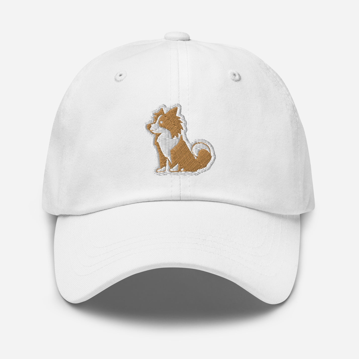 Collie Dad Hat in White and Gold