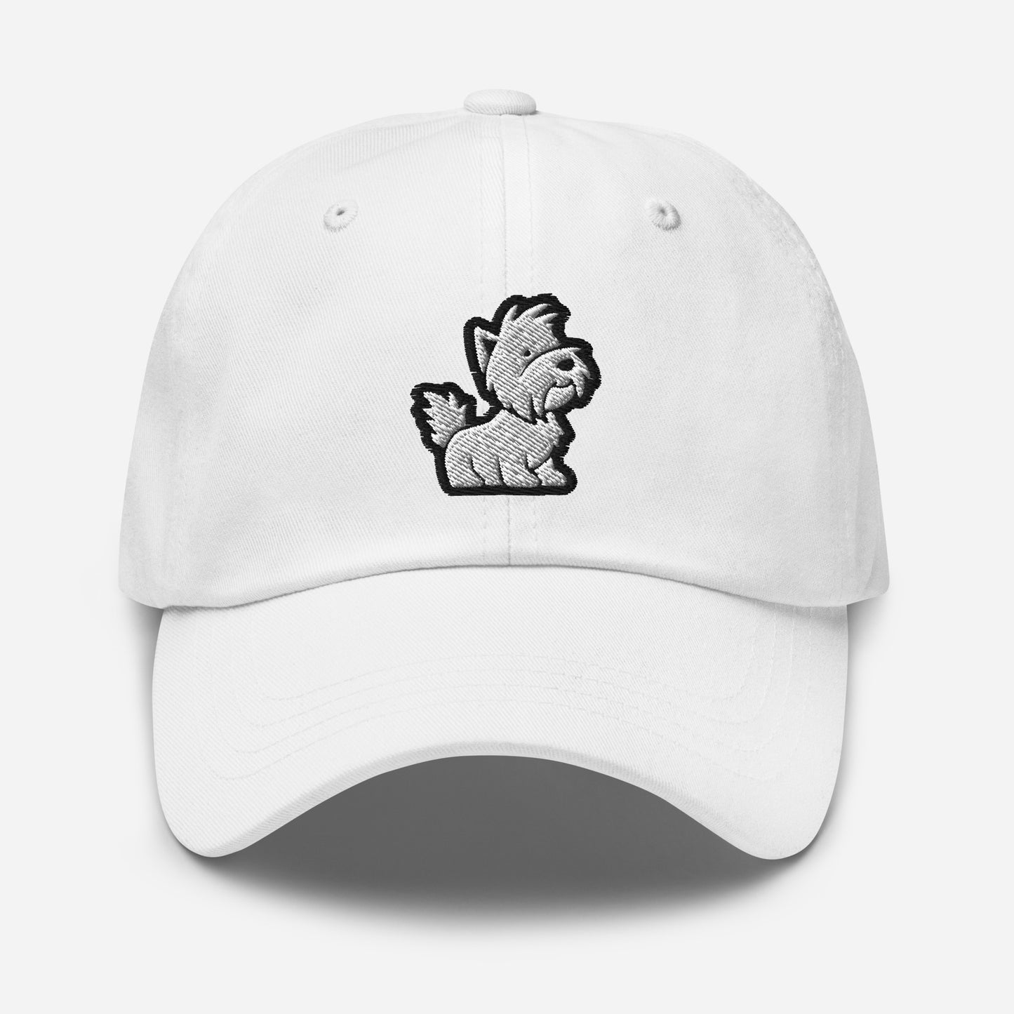 Westie Dad Hat in Black and White