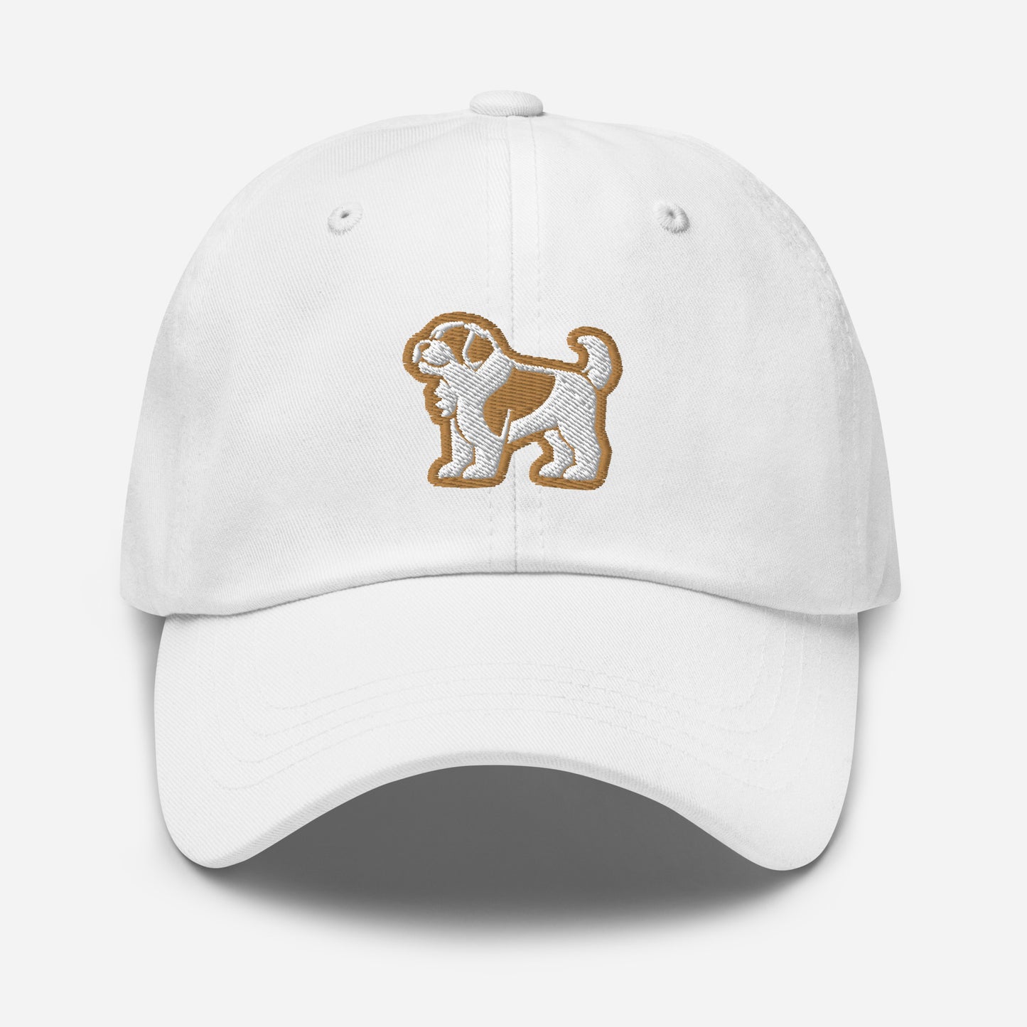 Saint Bernard Dad Hat in Gold and White