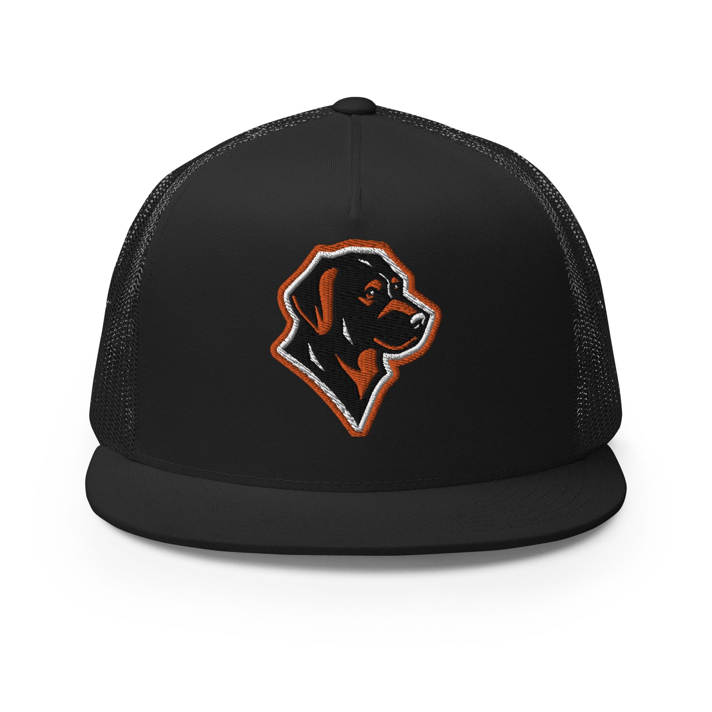 Labrador Retriever Trucker Cap in Orange, Black, and White