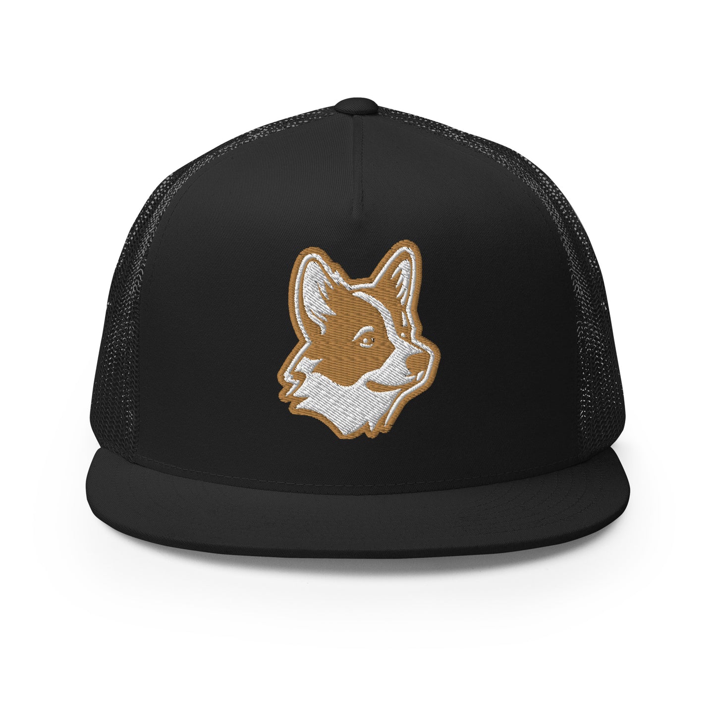 Pembroke Welsh Corgi Trucker Cap in Gold and White