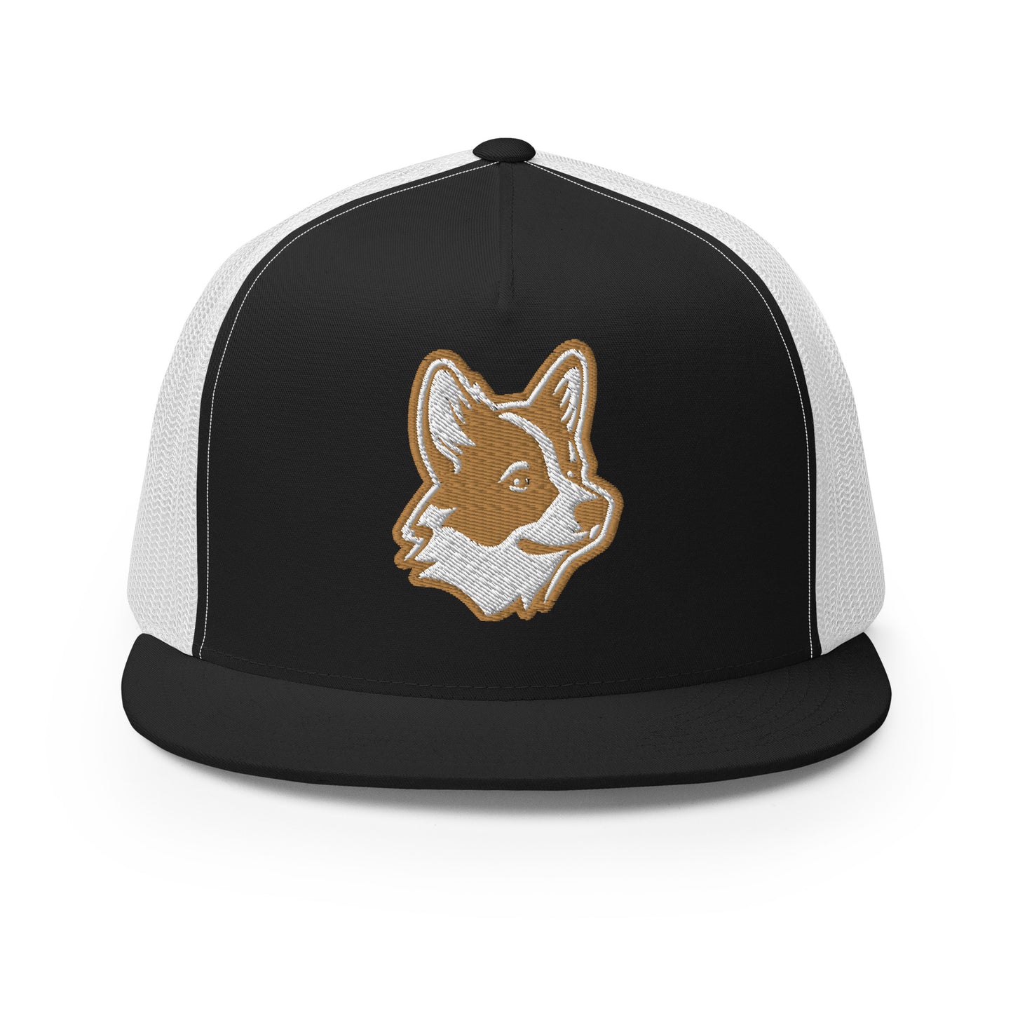 Pembroke Welsh Corgi Trucker Cap in Gold and White