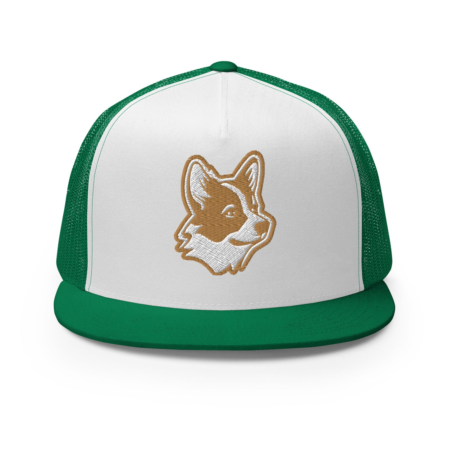 Pembroke Welsh Corgi Trucker Cap in Gold and White