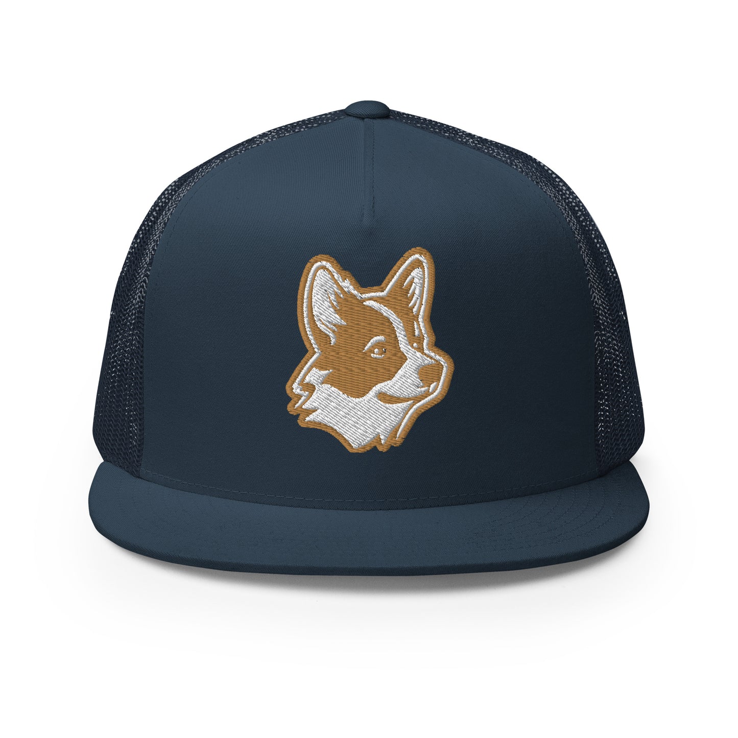 Pembroke Welsh Corgi Trucker Cap in Gold and White