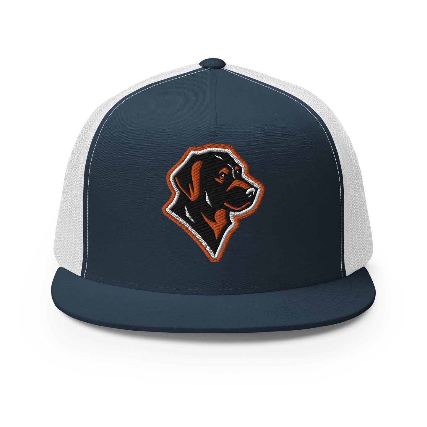 Labrador Retriever Trucker Cap in Orange, Black, and White