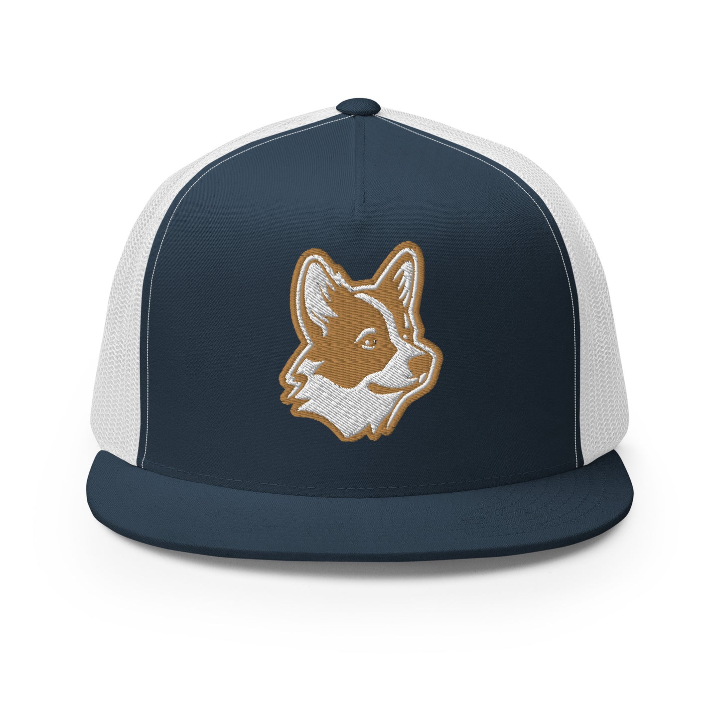 Pembroke Welsh Corgi Trucker Cap in Gold and White