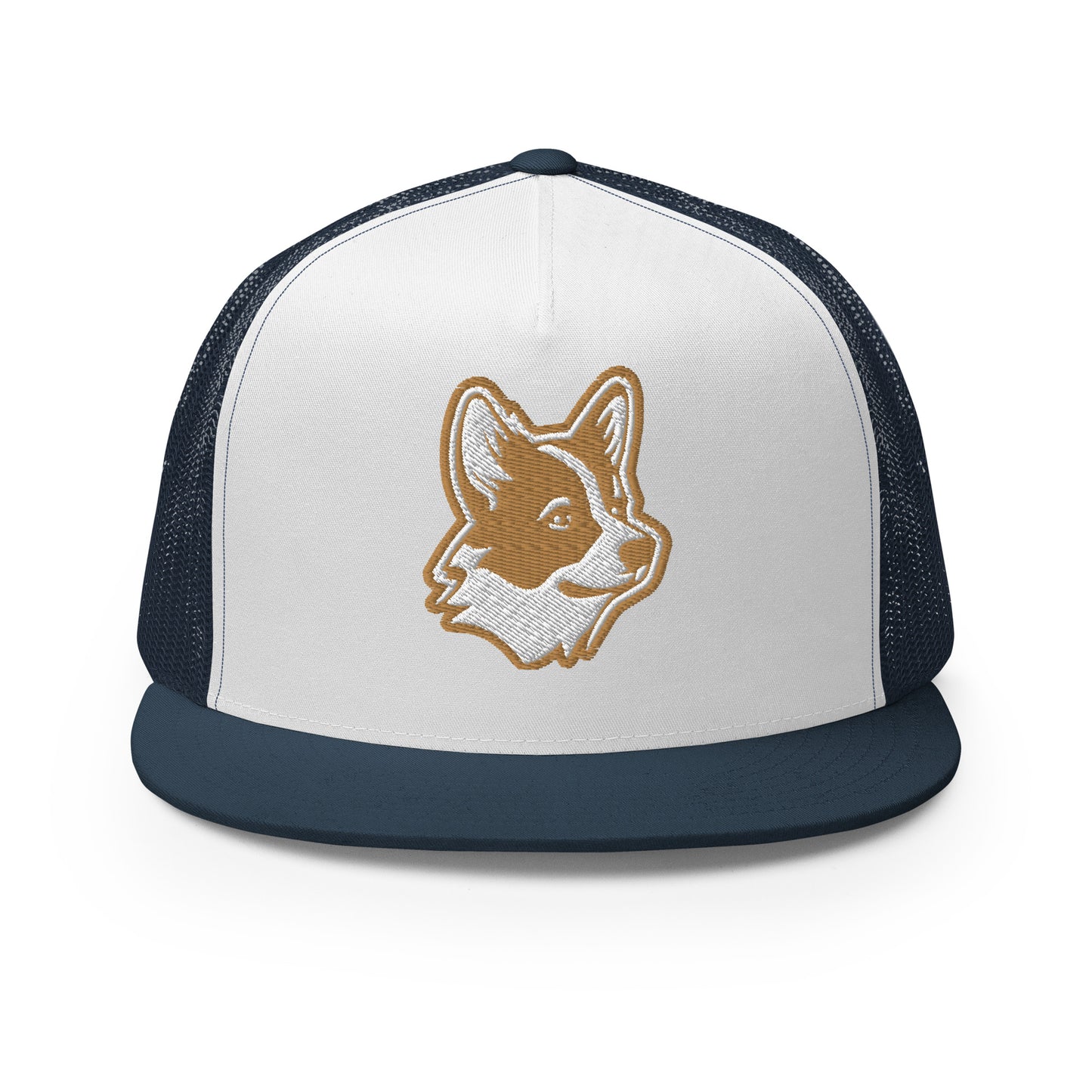 Pembroke Welsh Corgi Trucker Cap in Gold and White