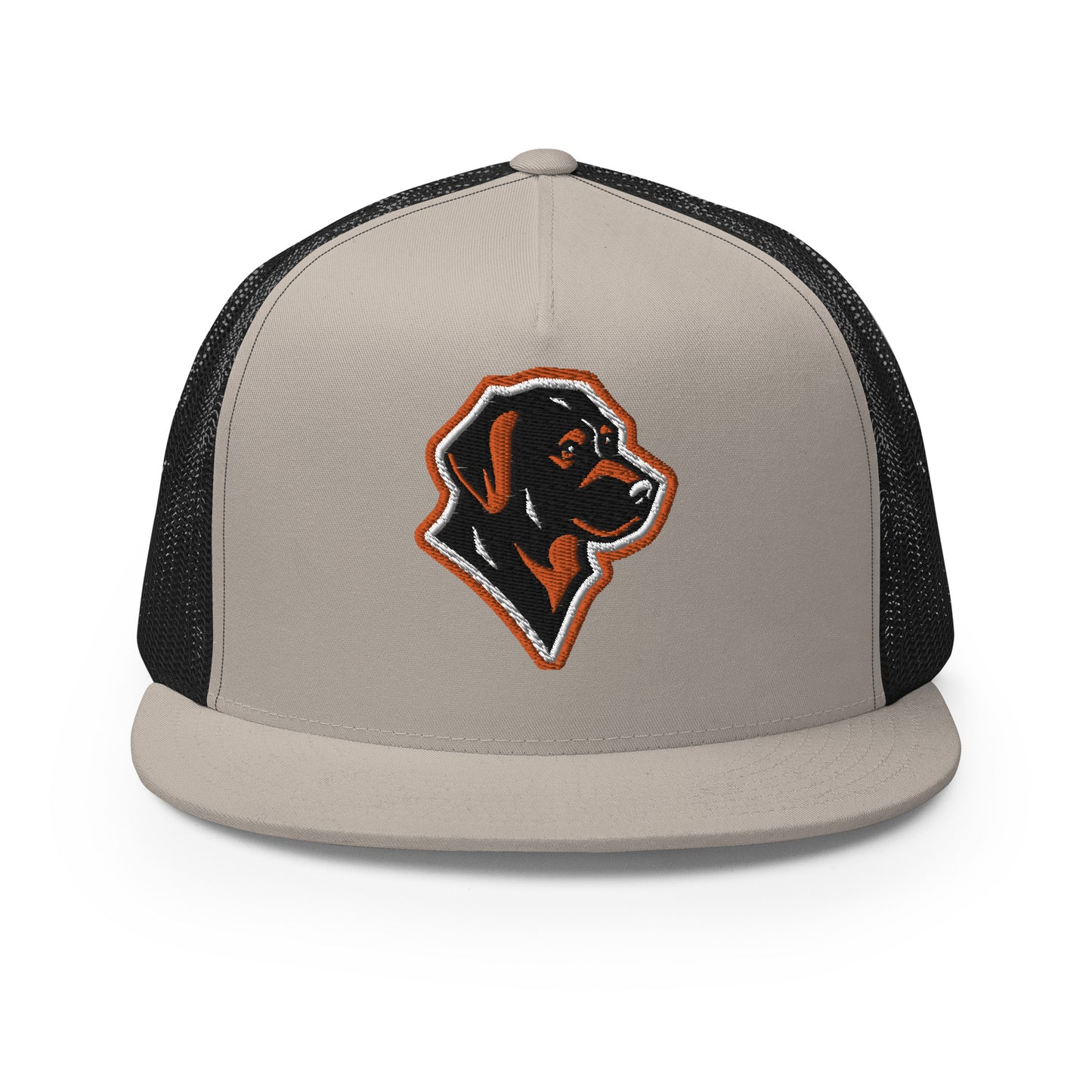 Labrador Retriever Trucker Cap in Orange, Black, and White