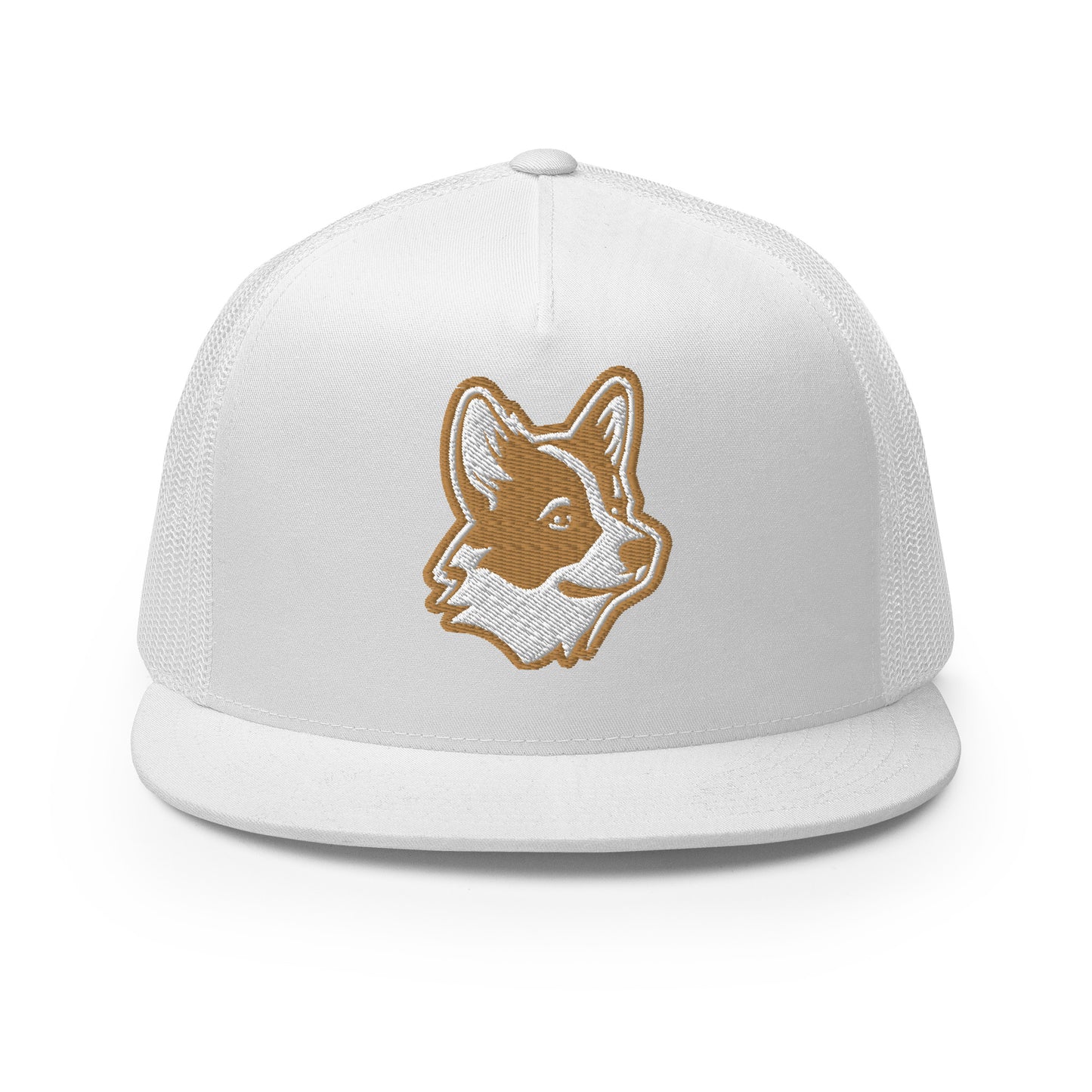 Pembroke Welsh Corgi Trucker Cap in Gold and White