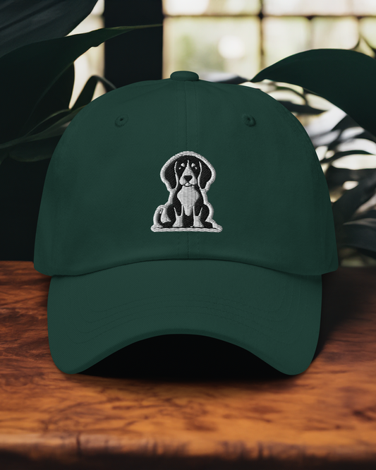 Beagle Dad Hat in Black and White