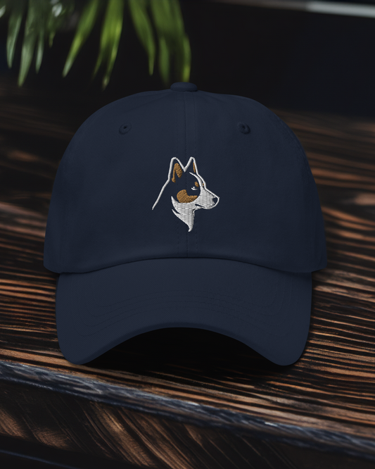 Cattle Dog Dad Hat in Black, Gold, and White