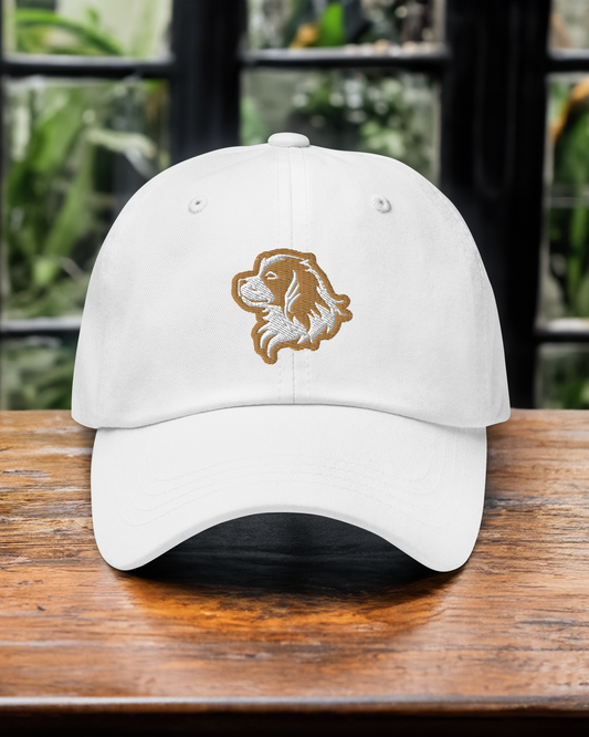 Cavalier King Charles Spaniel Dad Hat in Gold and White