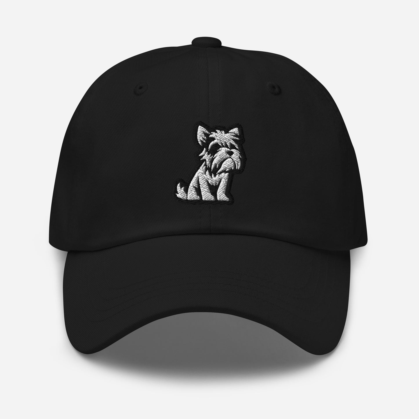 Schnauzer Style Dad Hat in Black and White