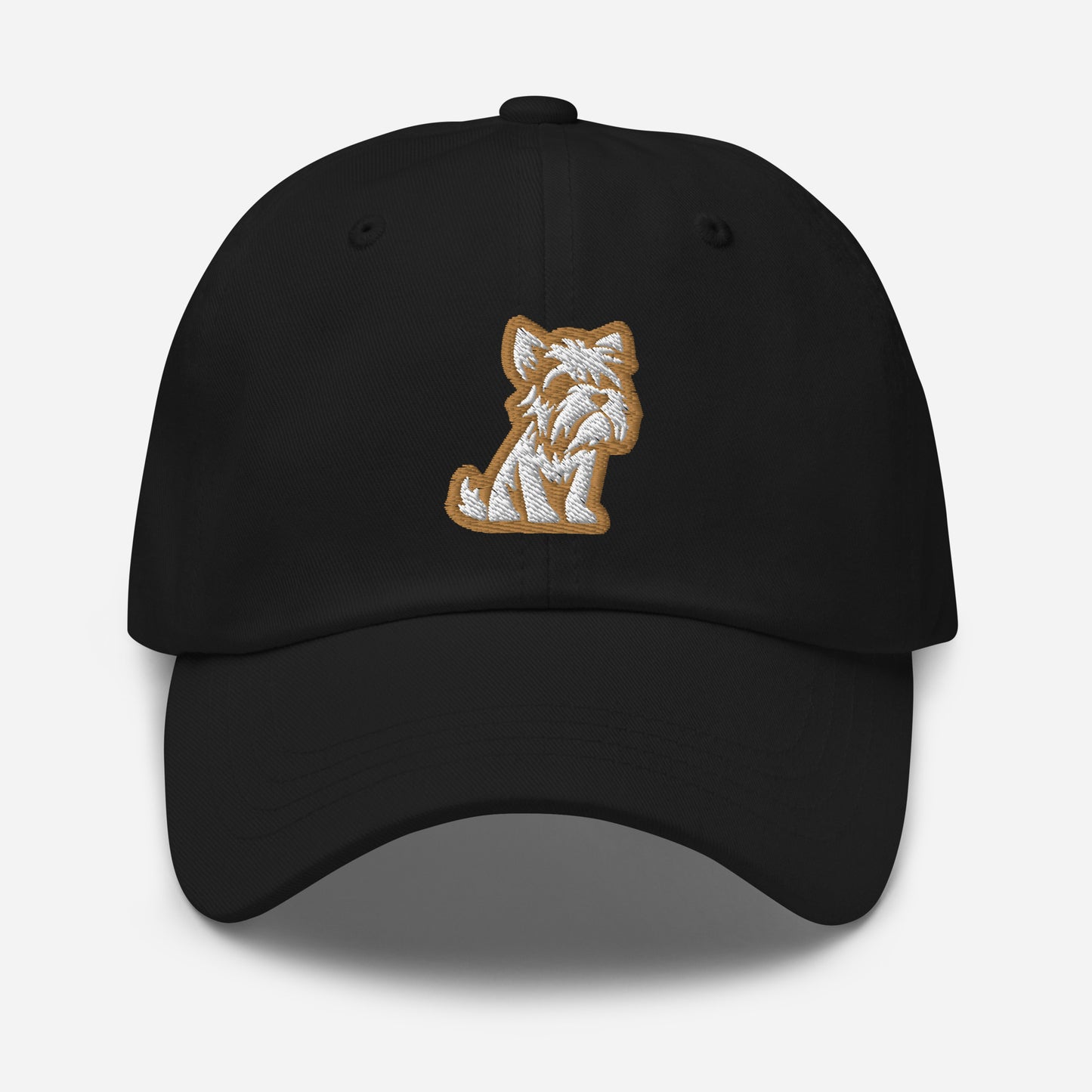 Schnauzer Dad Hat in Gold and White