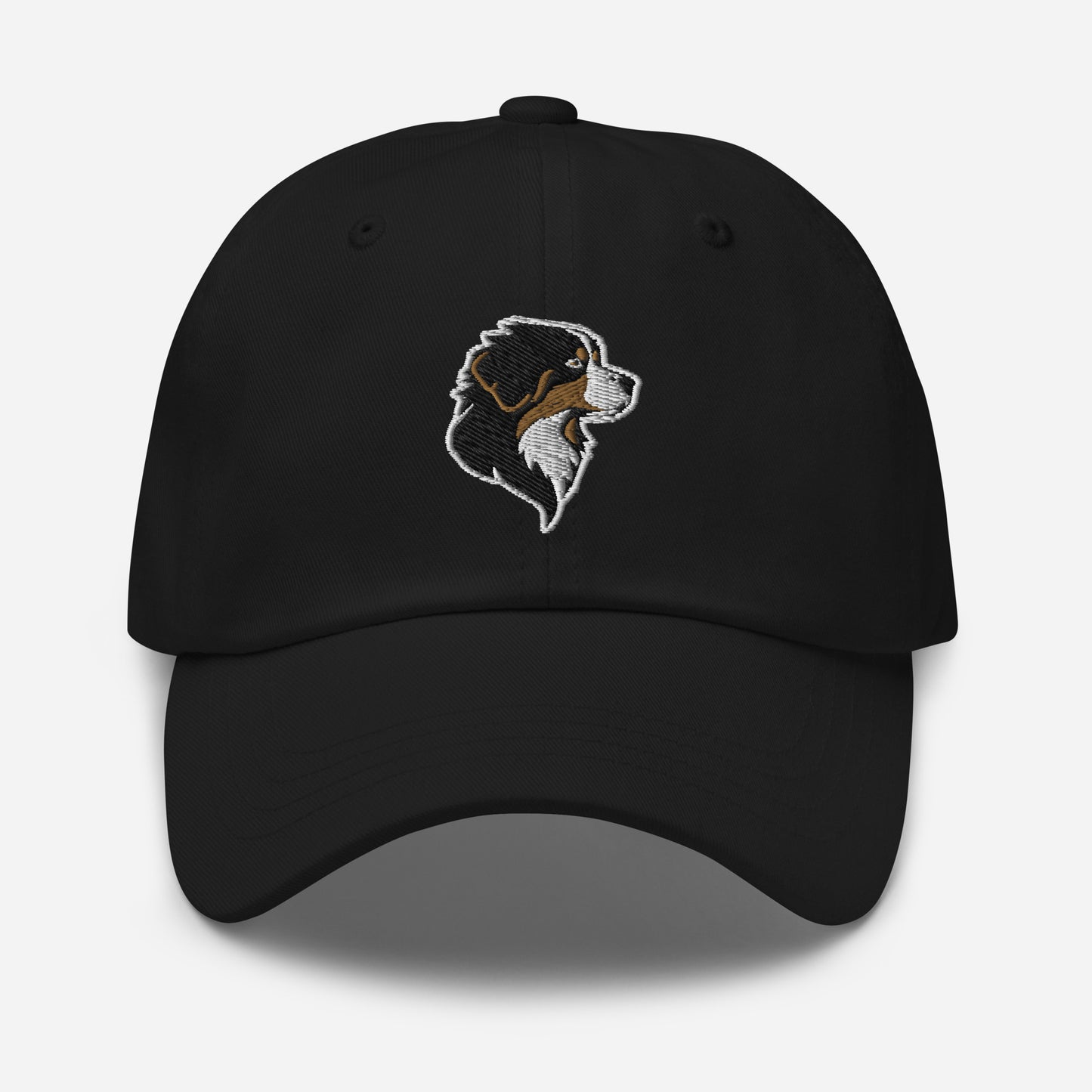 Bernese Mountain Dog Dad Hat in Gold, Black, and White