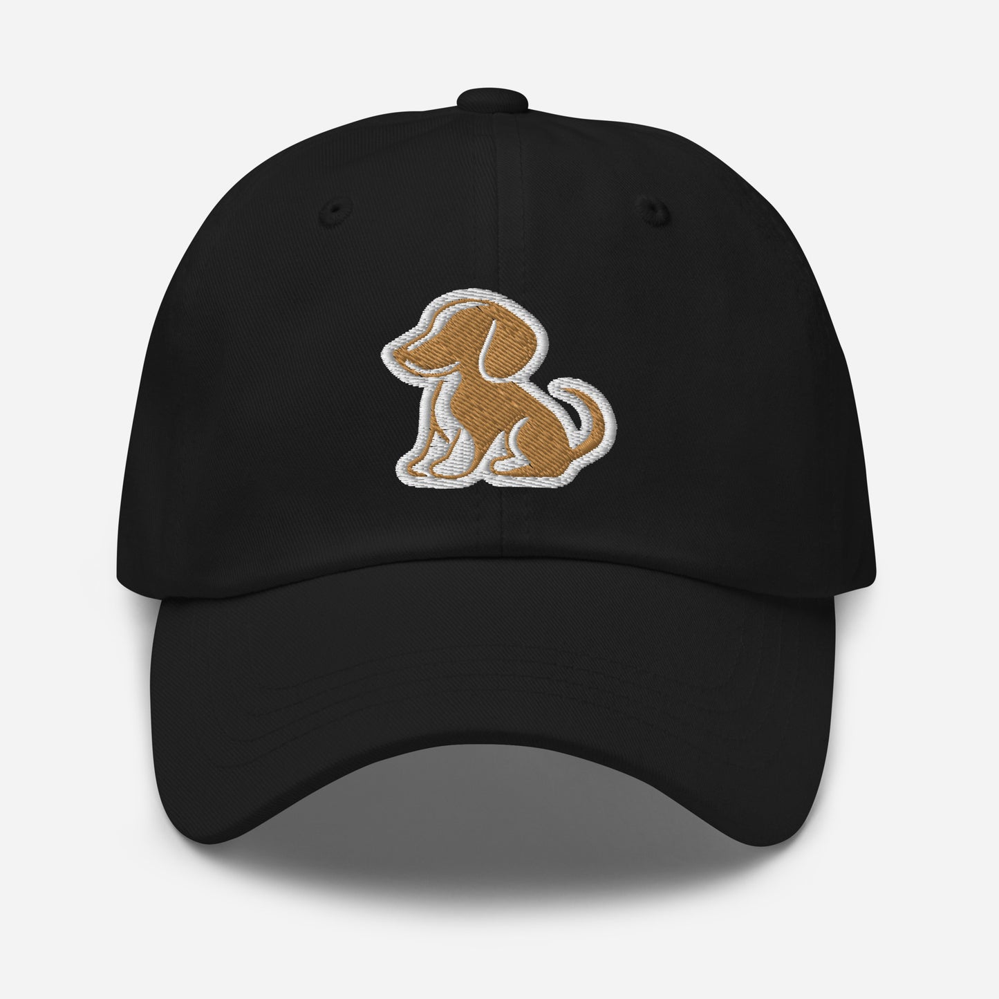 Dachshund Dad Hat in Gold and White