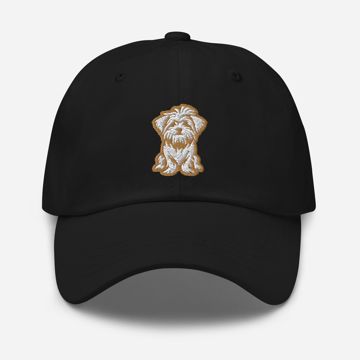 Morkie Dad Hat in Gold and White