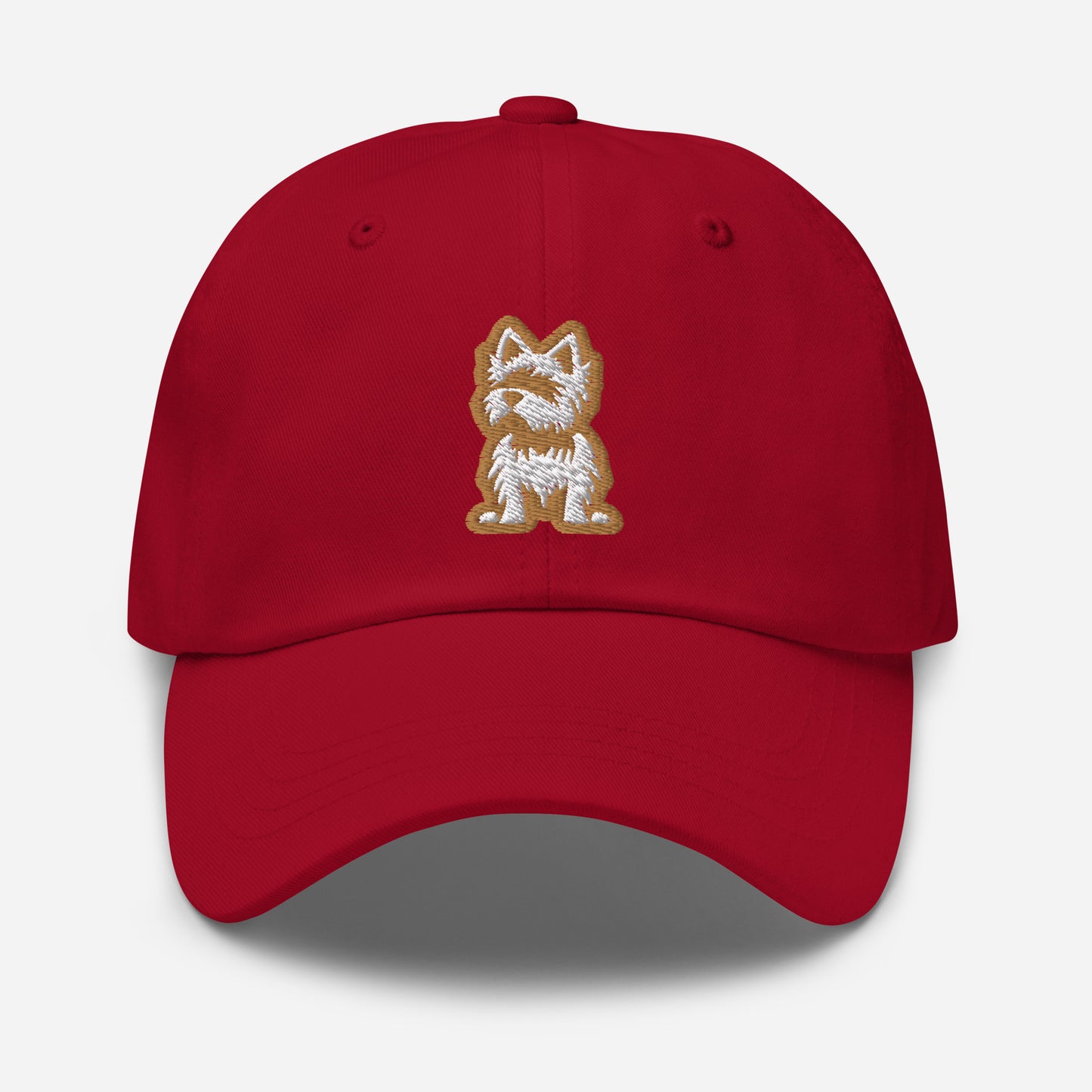 Yorkie Dad Hat in Gold and White