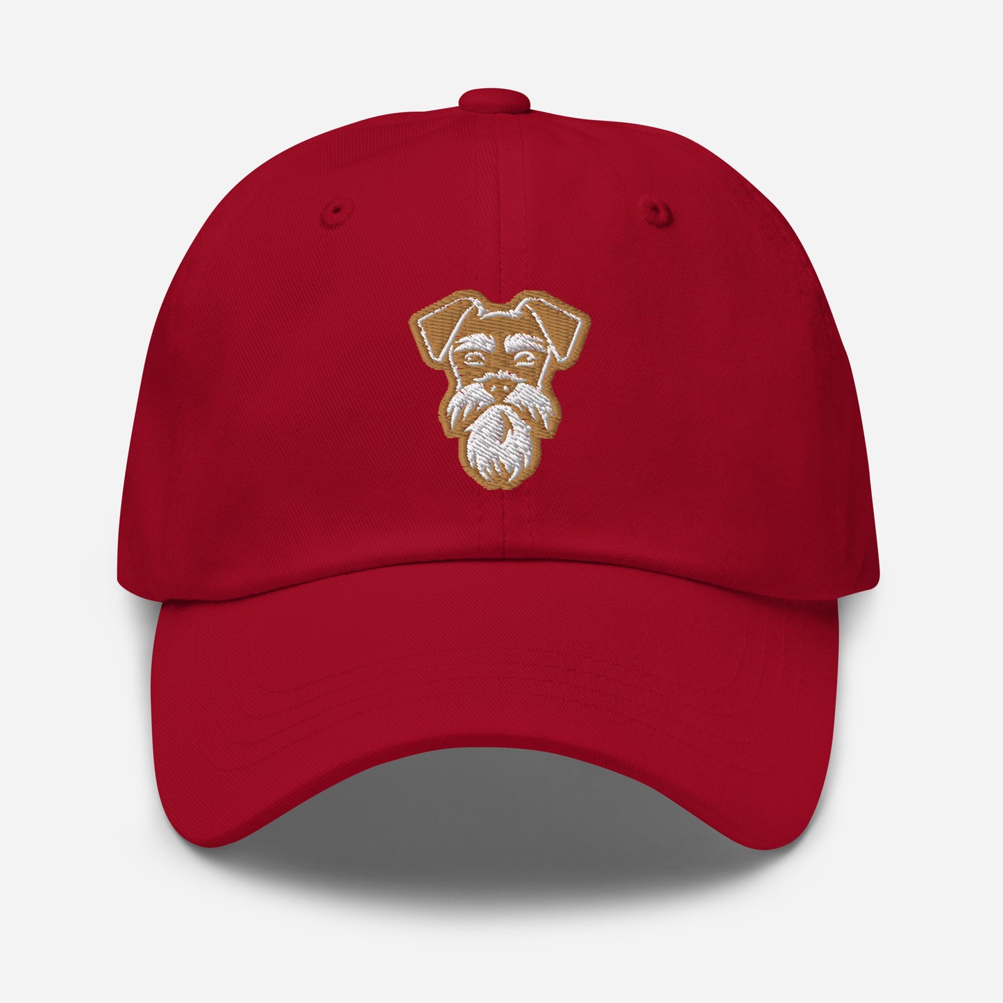 Schnauzer Dad Hat in Gold and White