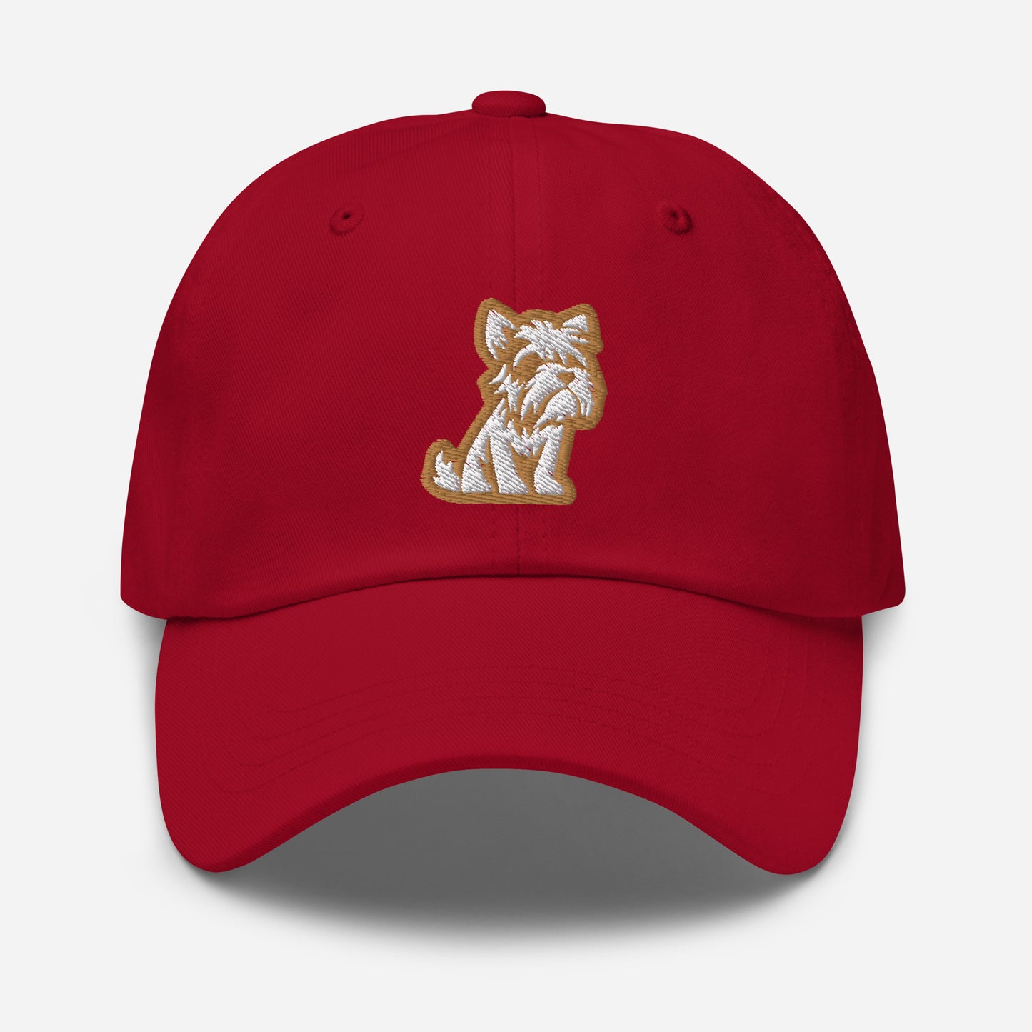 Schnauzer Dad Hat in Gold and White