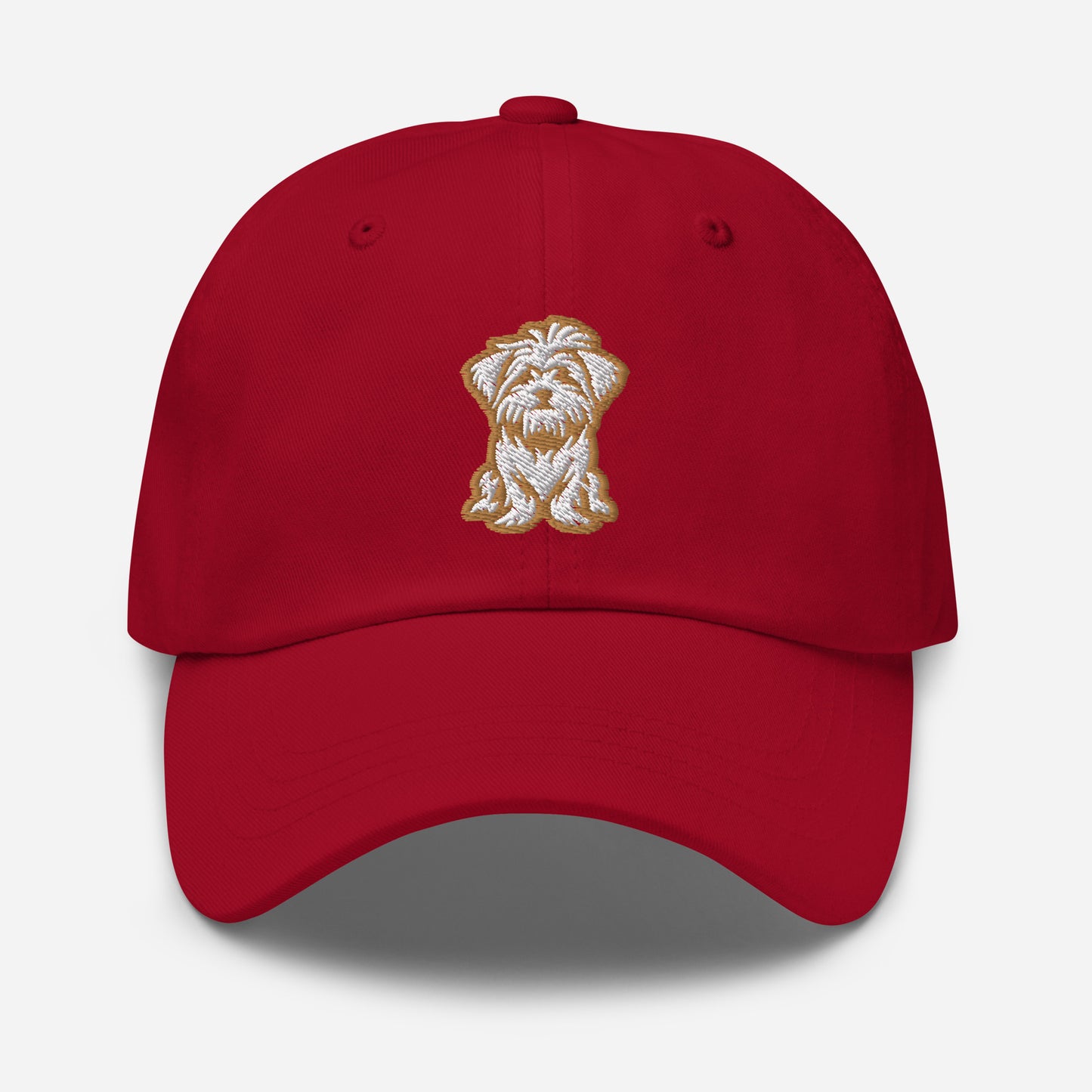 Morkie Dad Hat in Gold and White