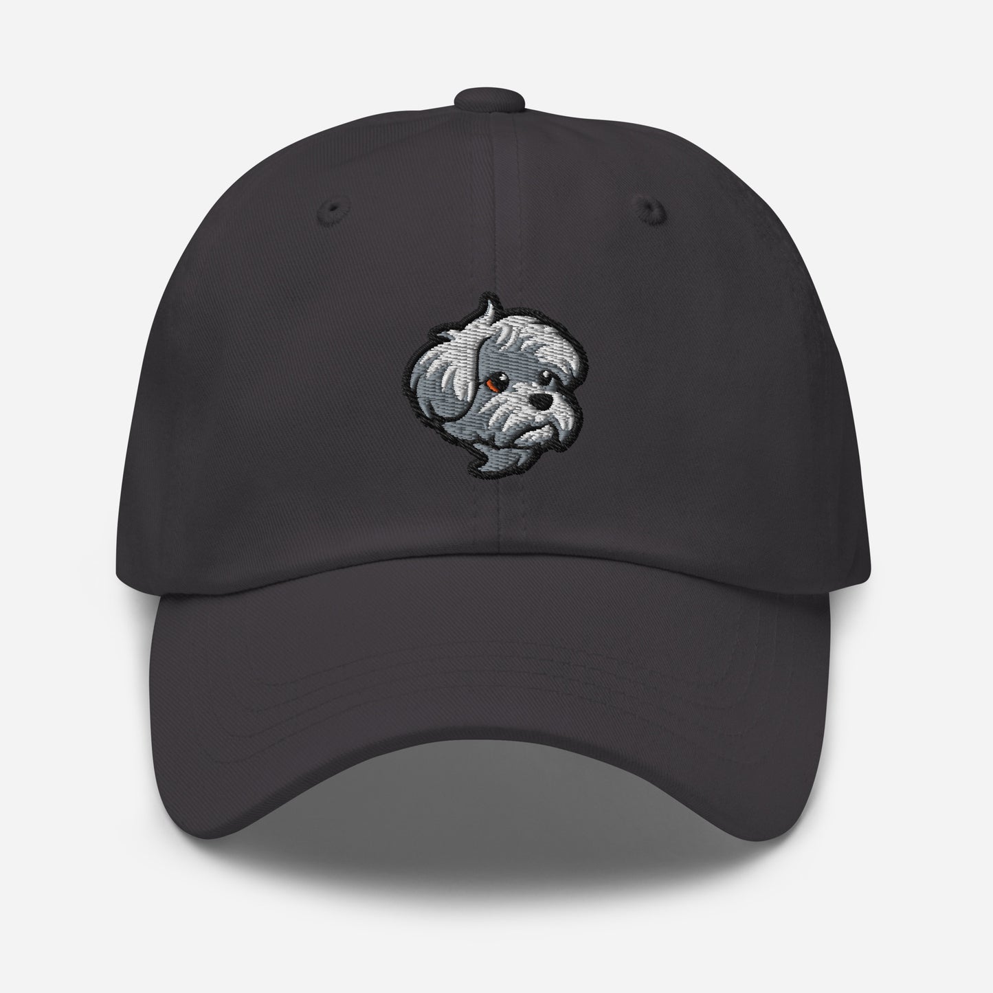 Maltese Dad Hat in White, Black, and Gray