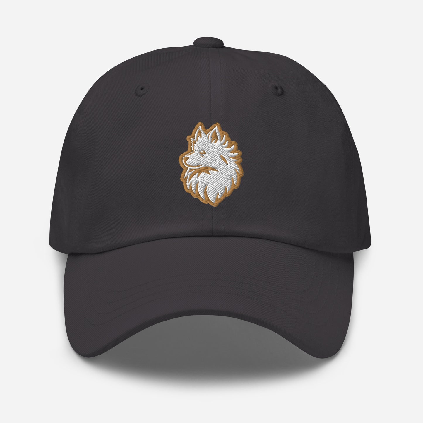 Pomeranian Dad Hat in Gold and White