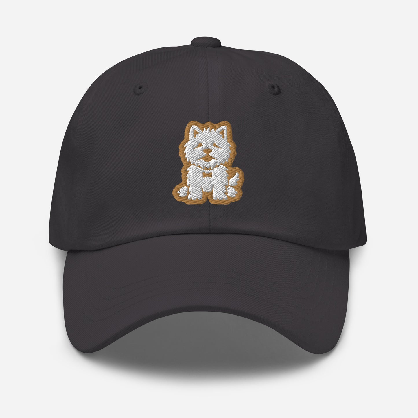 Westie Dad Hat in Gold and White