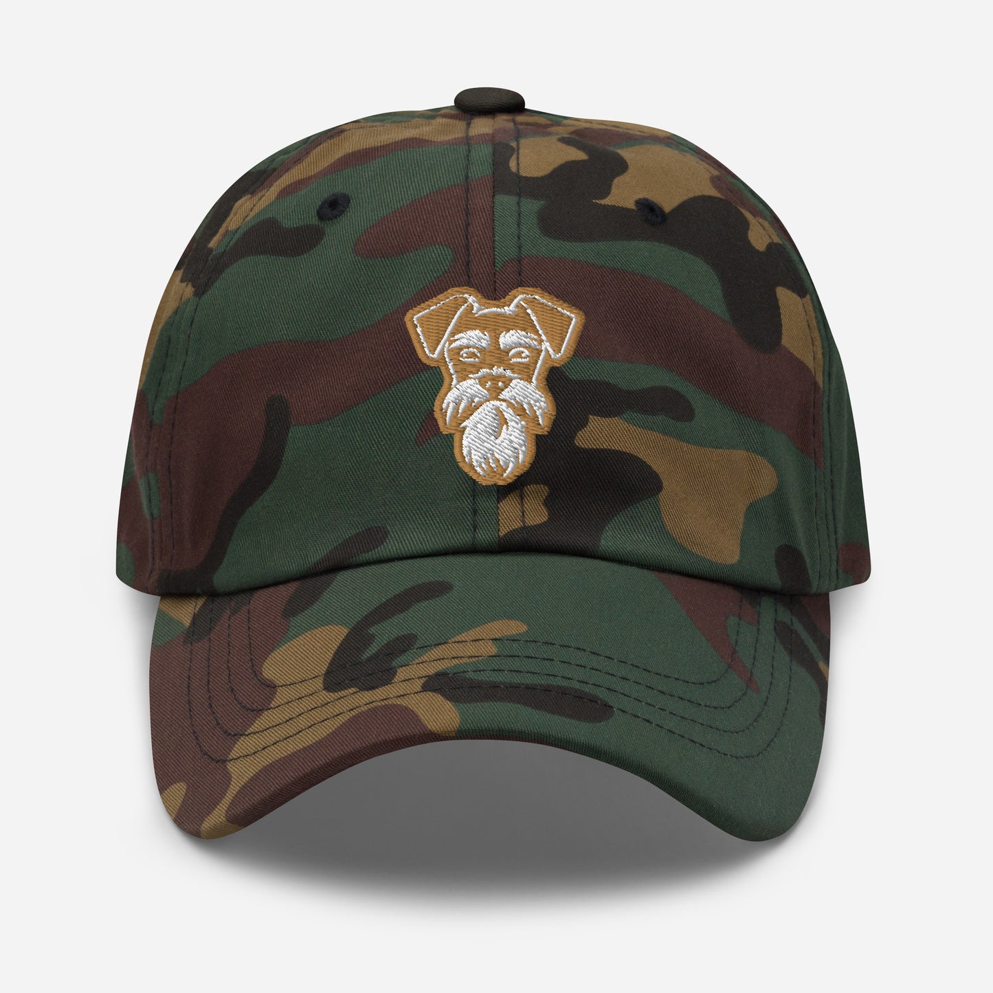 Schnauzer Dad Hat in Gold and White