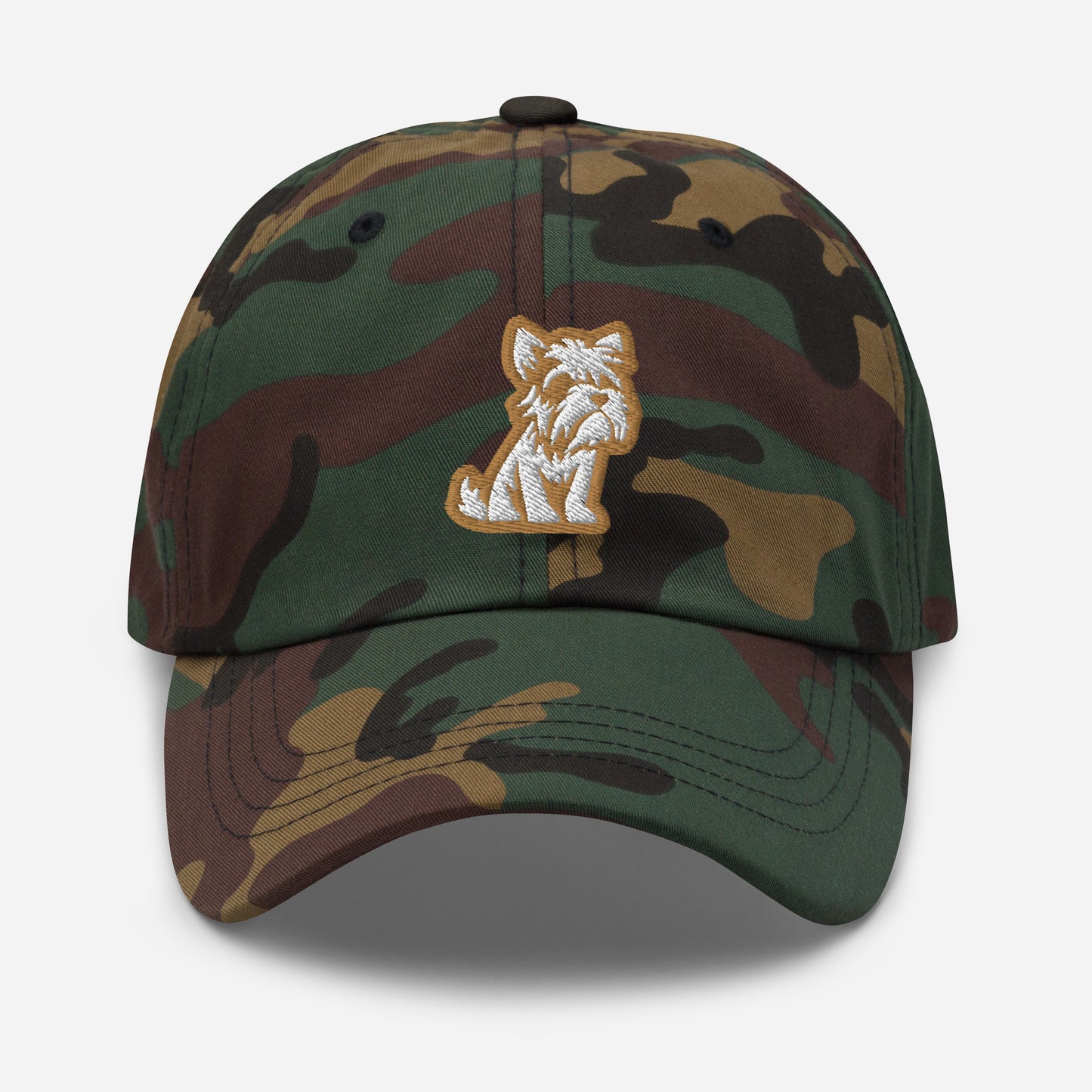 Schnauzer Dad Hat in Gold and White