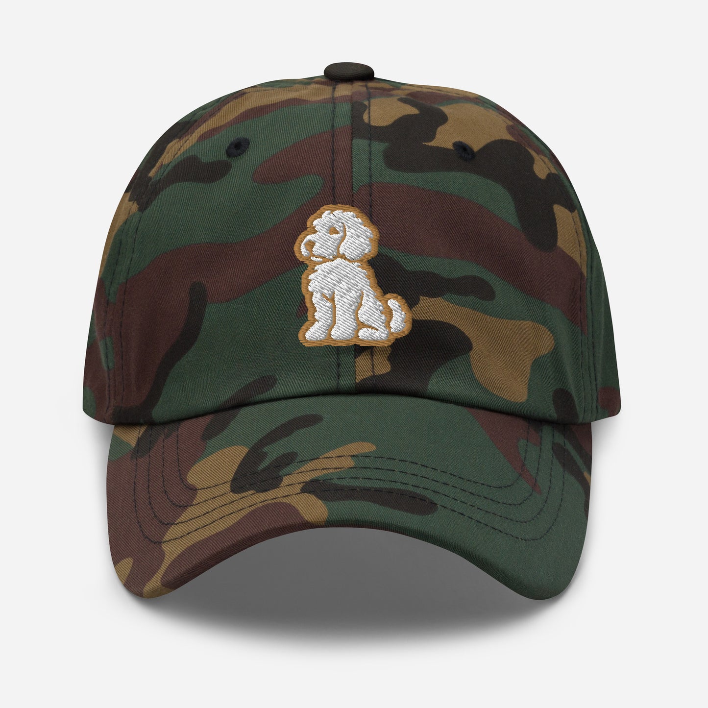 Goldendoodle Dad Hat in Gold and White