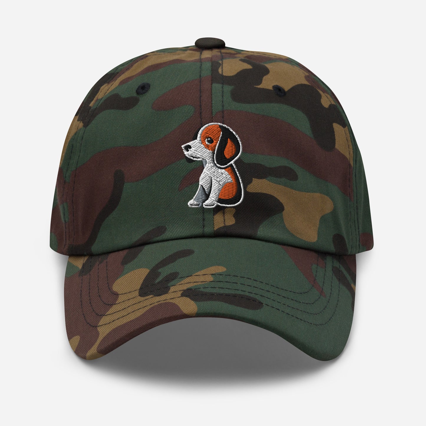 Beagle Dad Hat in Orange, Black, and White