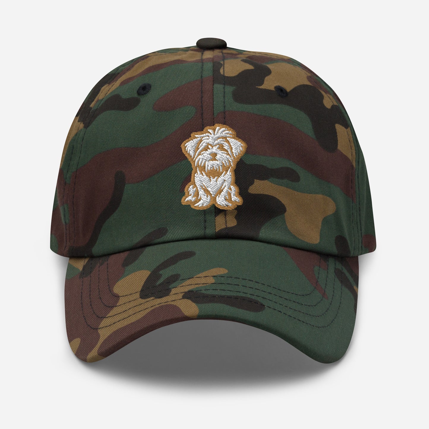 Morkie Dad Hat in Gold and White