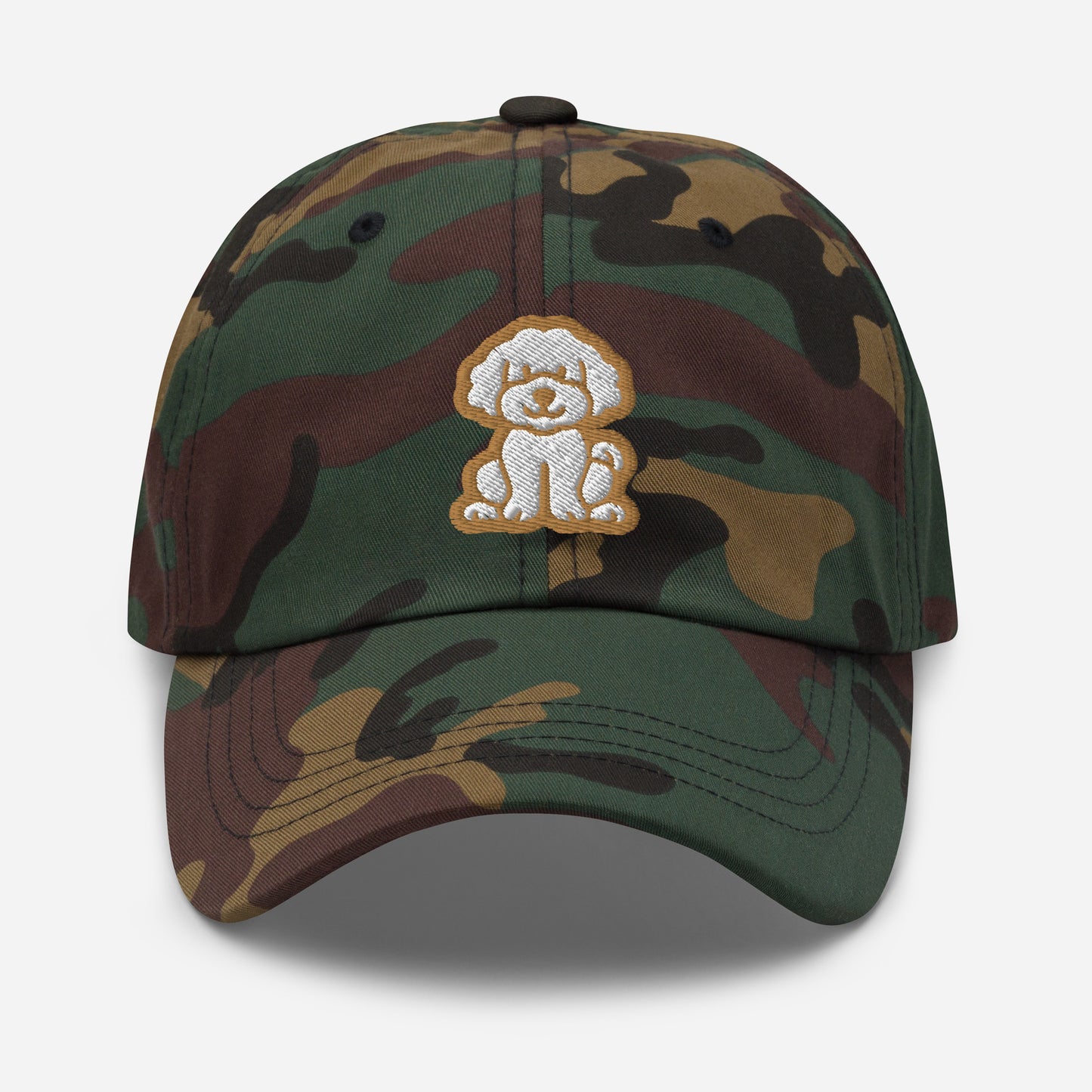 Cavapoo Dad Hat in White and Gold